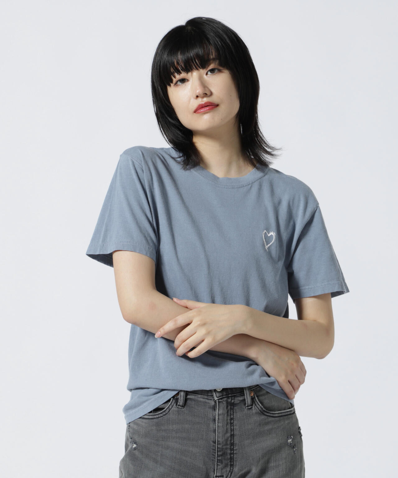 Kare/ME(カーミー) ハート刺繍Tシャツ