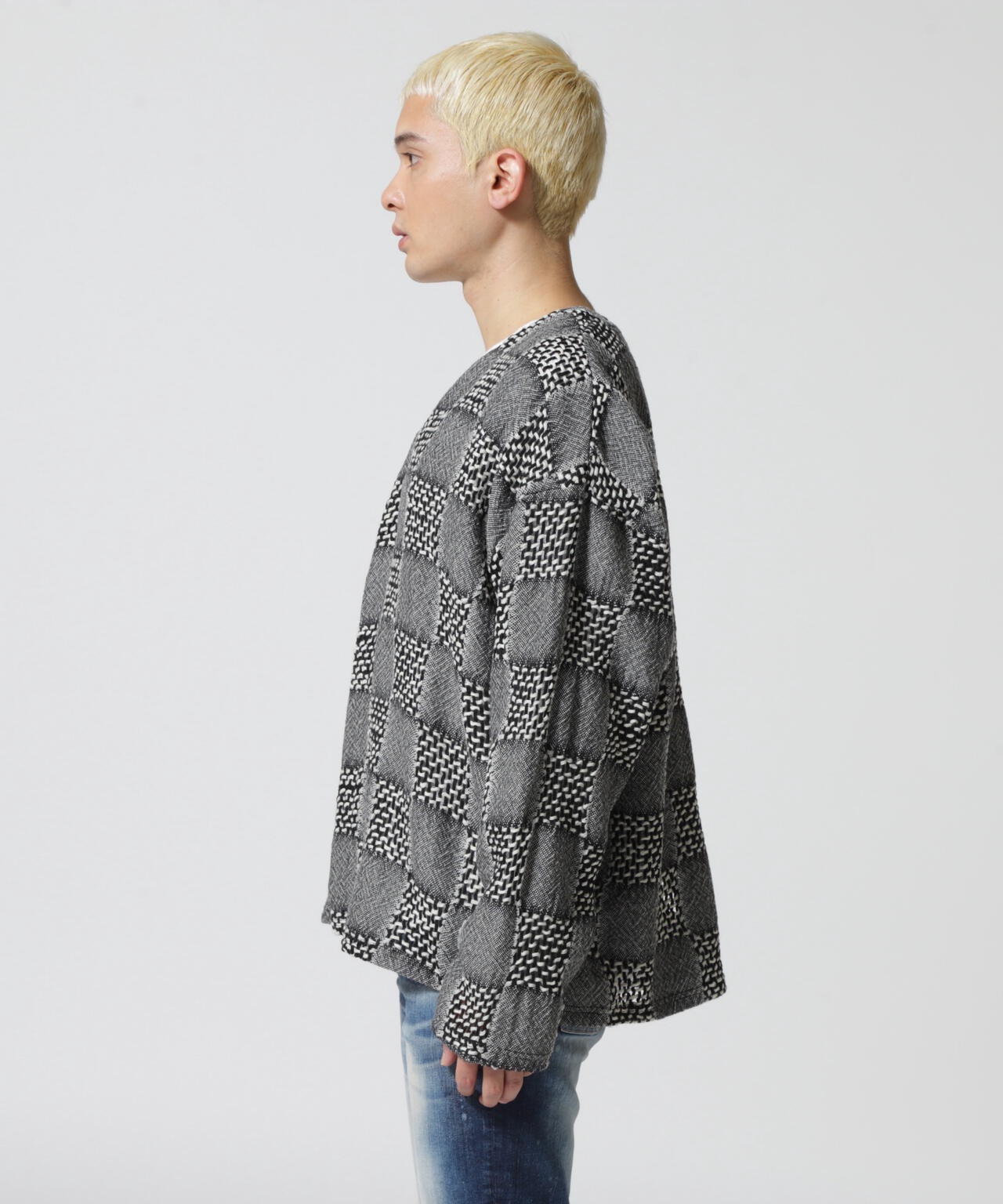 LUSOR(ルーソル)WOOL CHECK CD ウールチェックカーディガン
