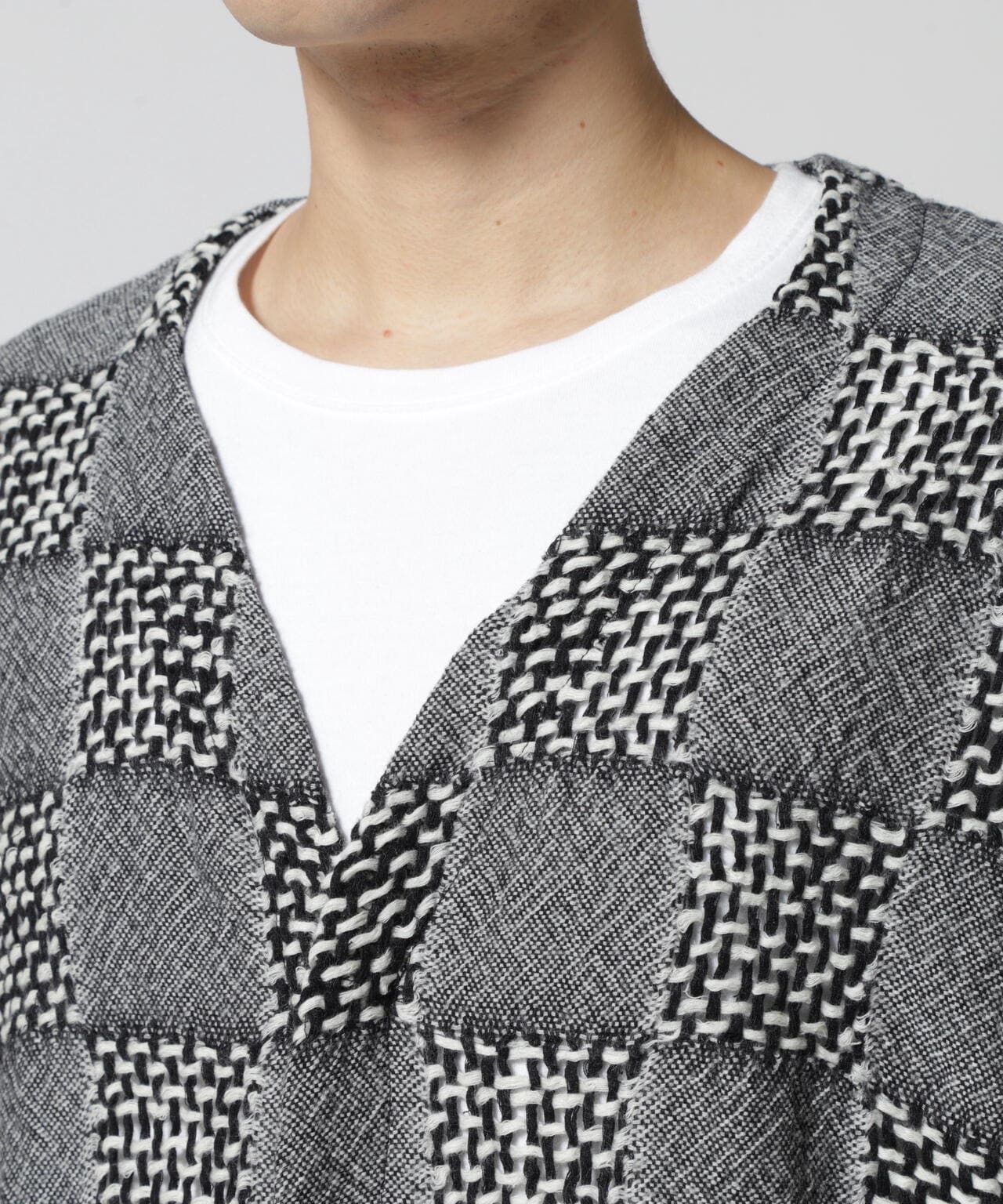 LUSOR(ルーソル)WOOL CHECK CD ウールチェックカーディガン
