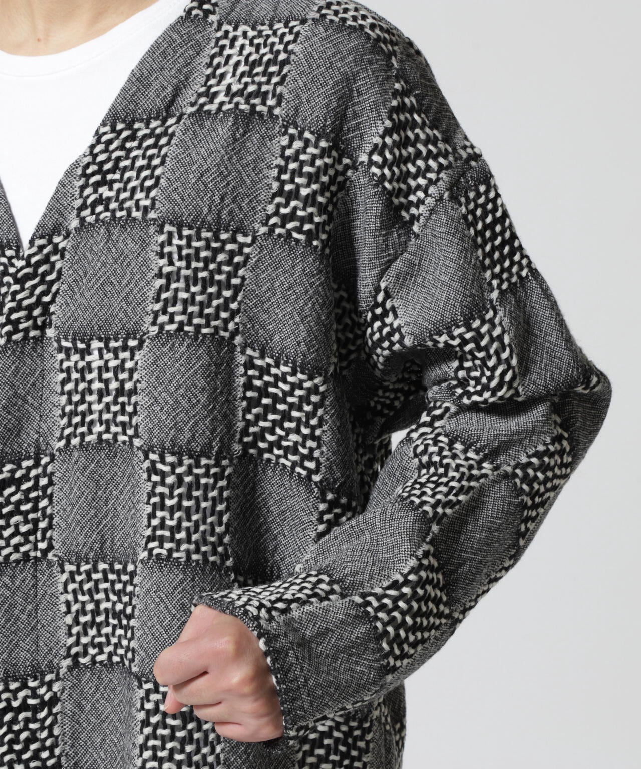 LUSOR(ルーソル)WOOL CHECK CD ウールチェックカーディガン