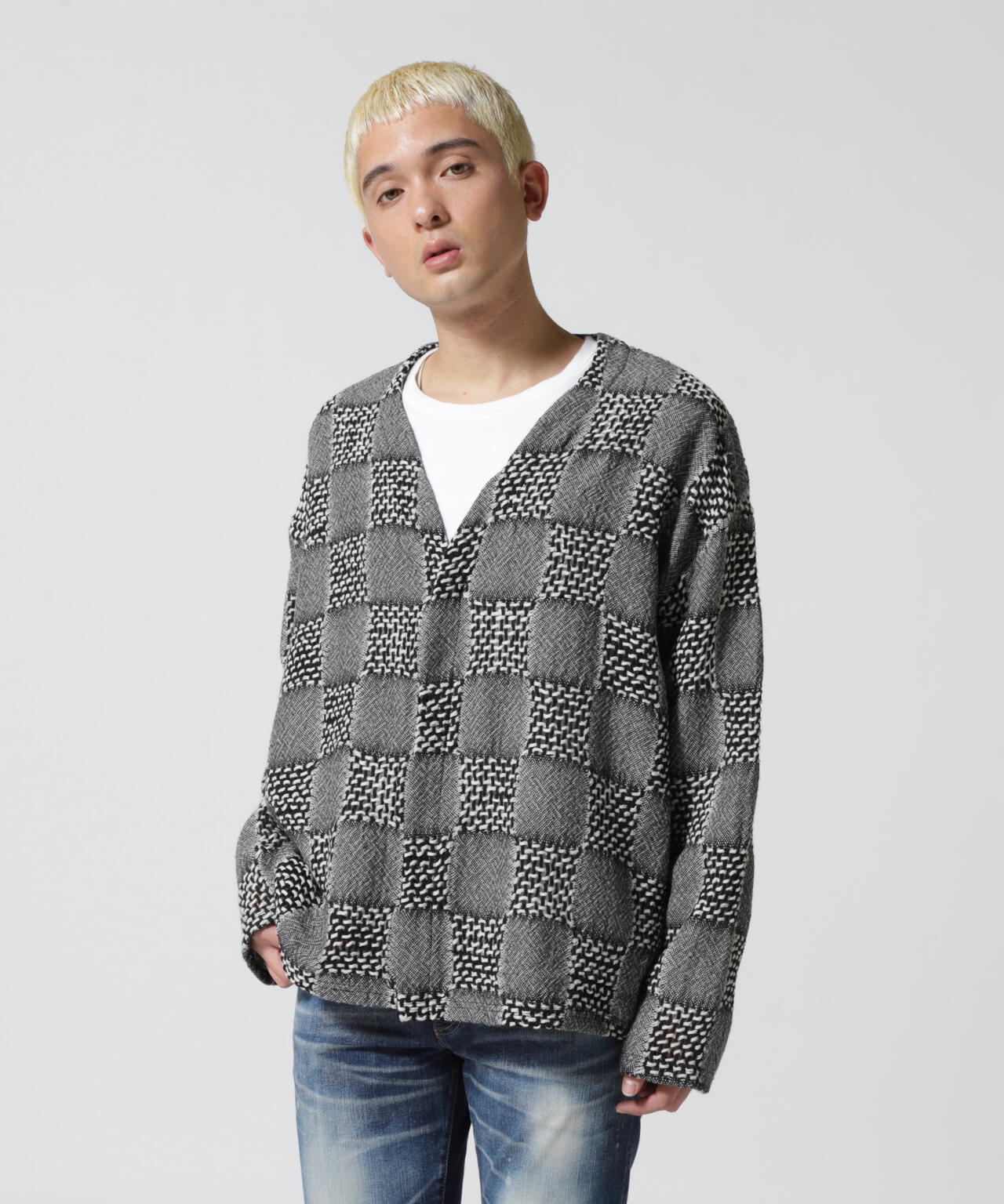 LUSOR(ルーソル)WOOL CHECK CD ウールチェックカーディガン