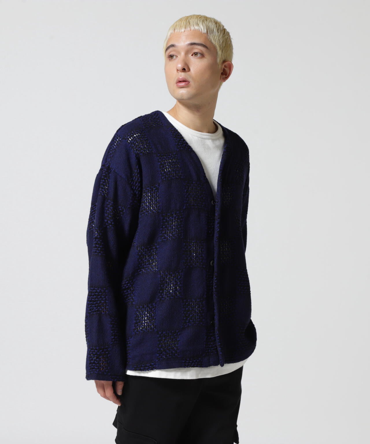 LUSOR(ルーソル)WOOL CHECK CD ウールチェックカーディガン