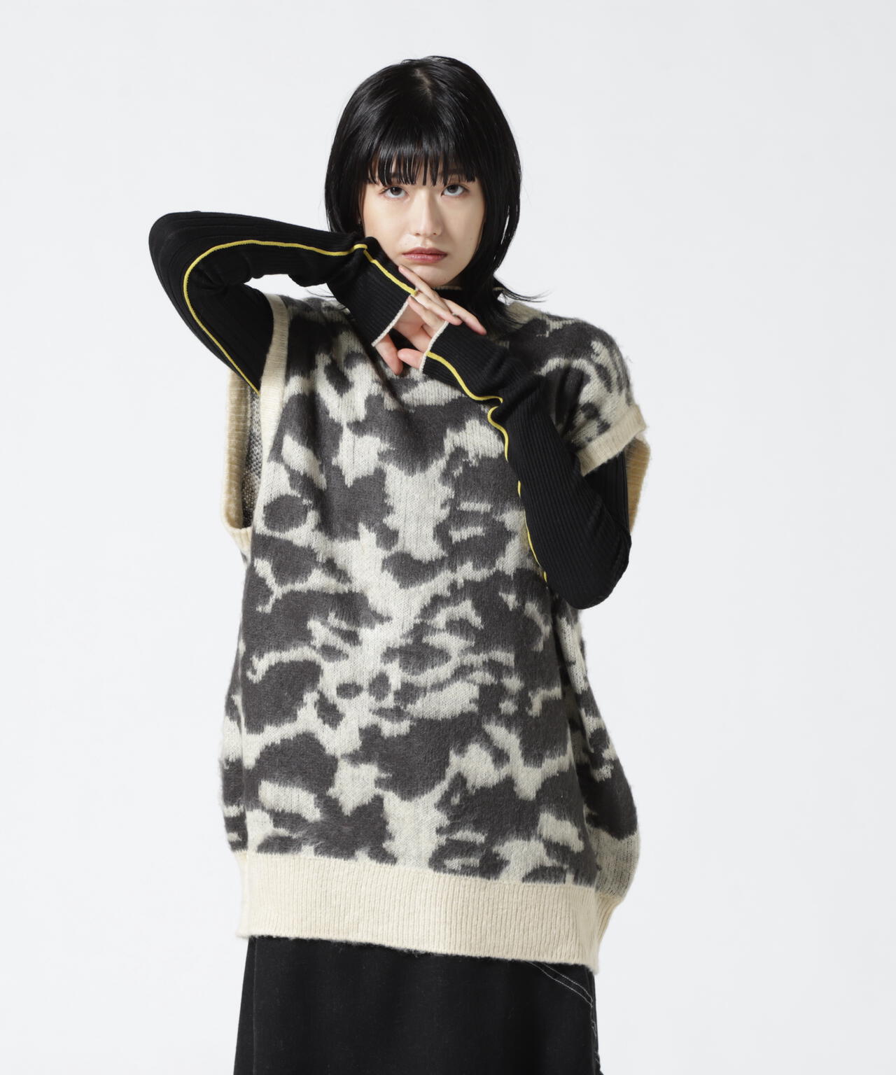 DROIT BELLO(ドロイトベロ)ジャガード柄シャギーニット