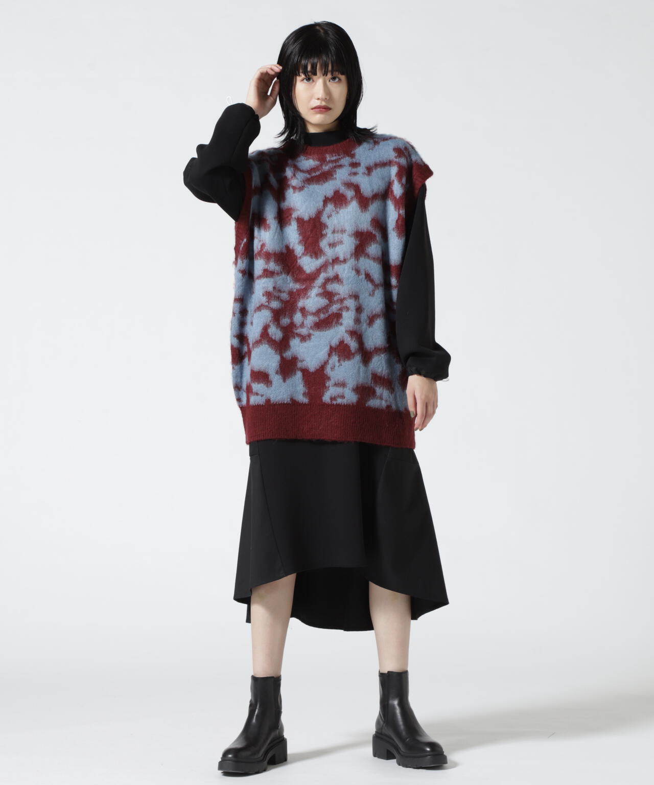 DROIT BELLO(ドロイトベロ)ジャガード柄シャギーニット
