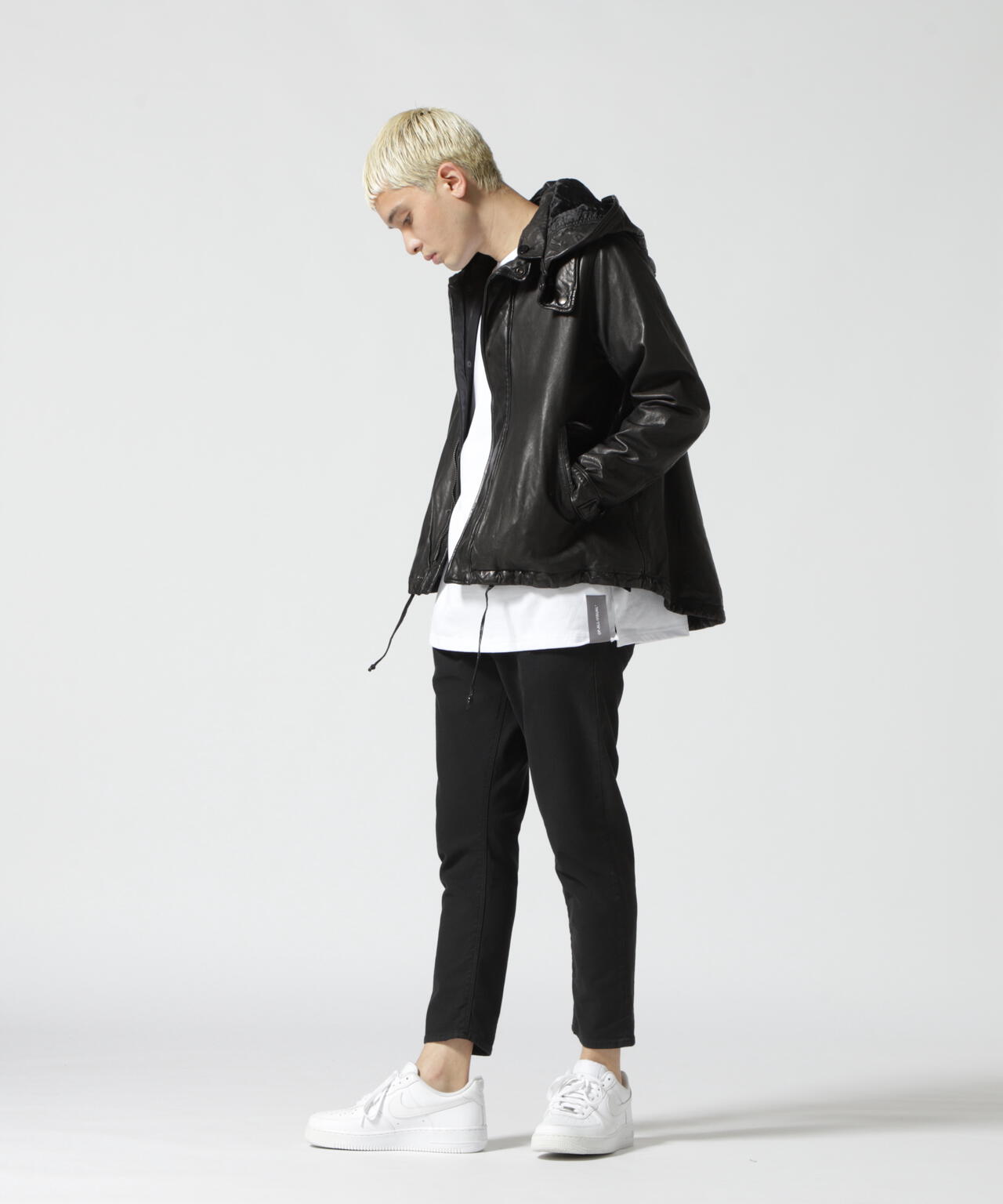 NCB neat caprice brand(エヌシービーニートカプリスブランド) レザーフードジャケット WOMEN'S