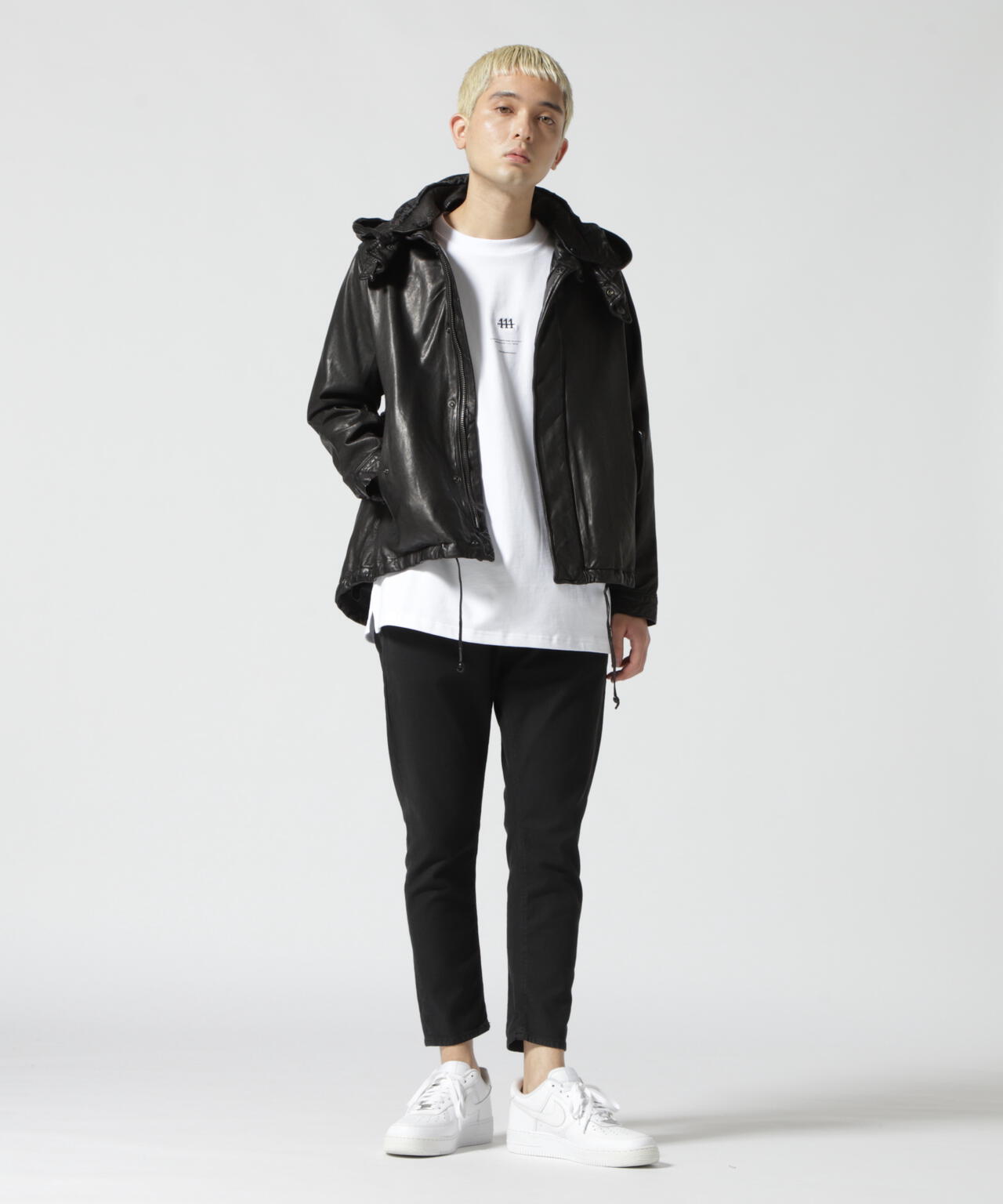 NCB neat caprice brand(エヌシービーニートカプリスブランド) レザーフードジャケット WOMEN'S