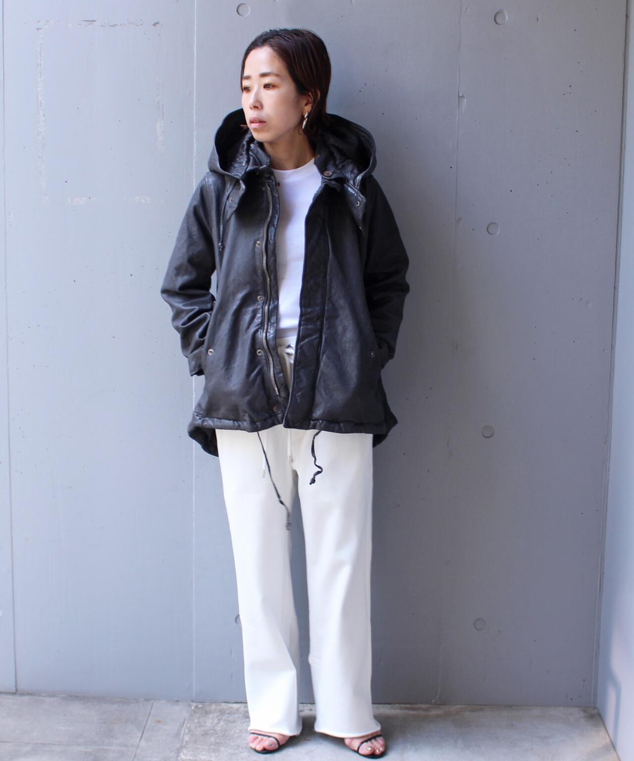 NCB neat caprice brand(エヌシービーニートカプリスブランド) レザーフードジャケット WOMEN'S