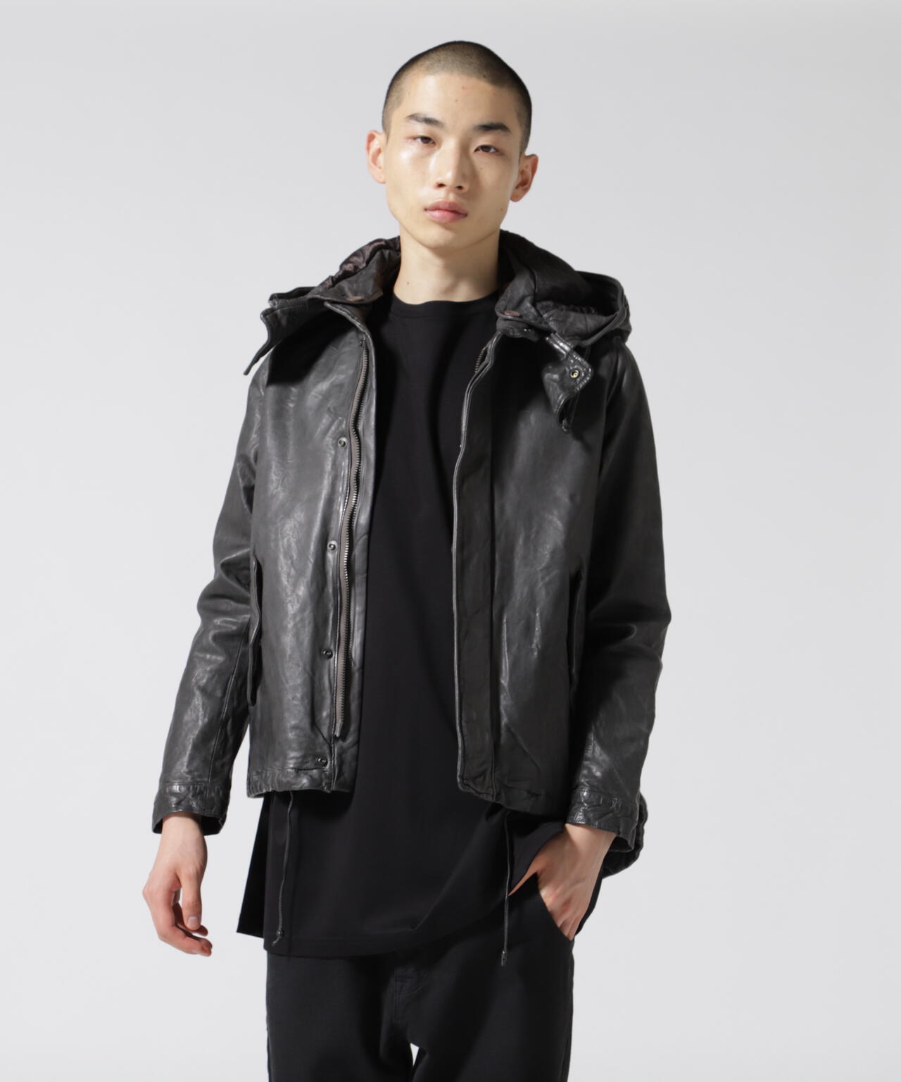 NCB neat caprice brand(エヌシービーニートカプリスブランド) レザーフードジャケット WOMEN'S