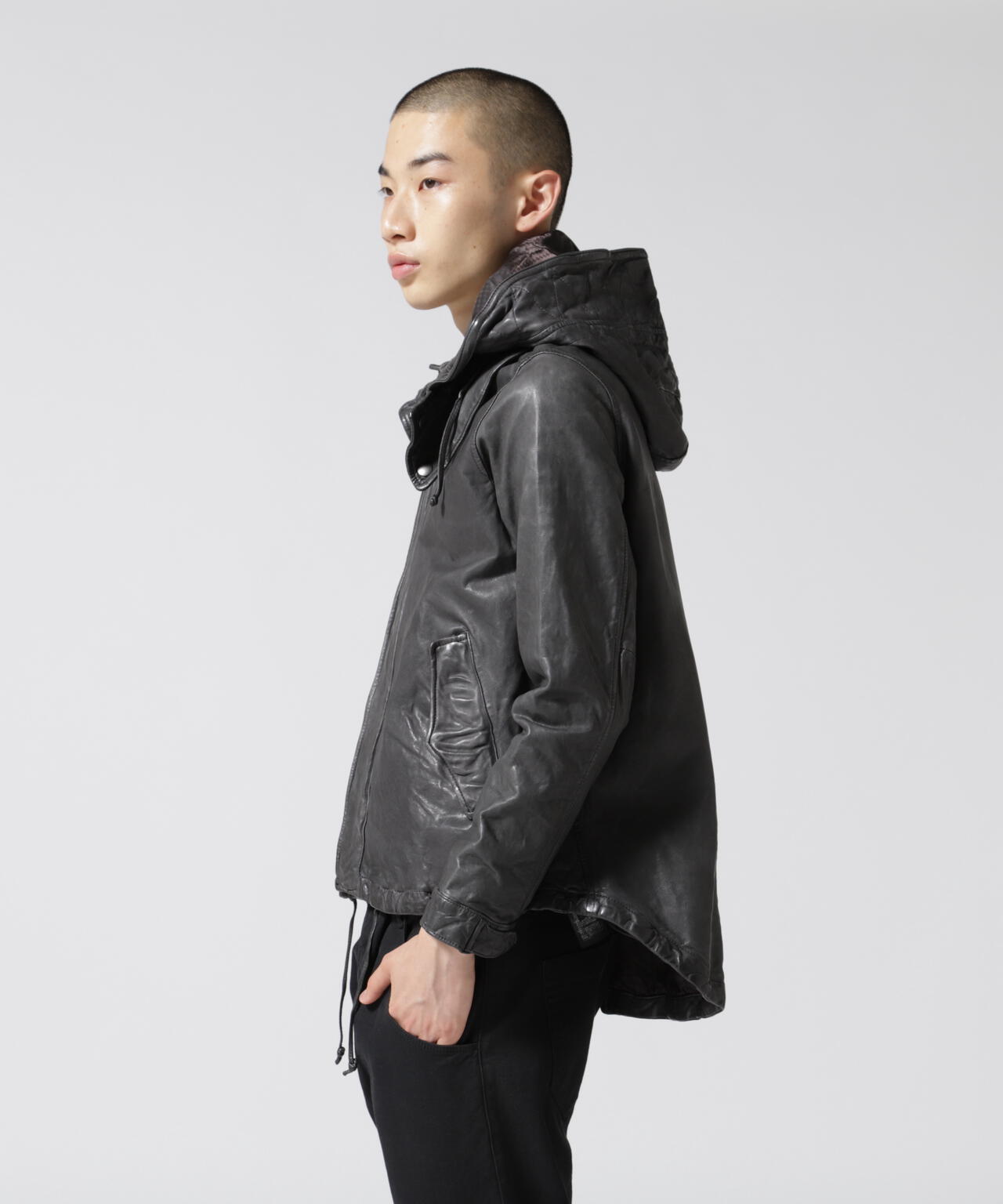 NCB neat caprice brand(エヌシービーニートカプリスブランド) レザーフードジャケット WOMEN'S