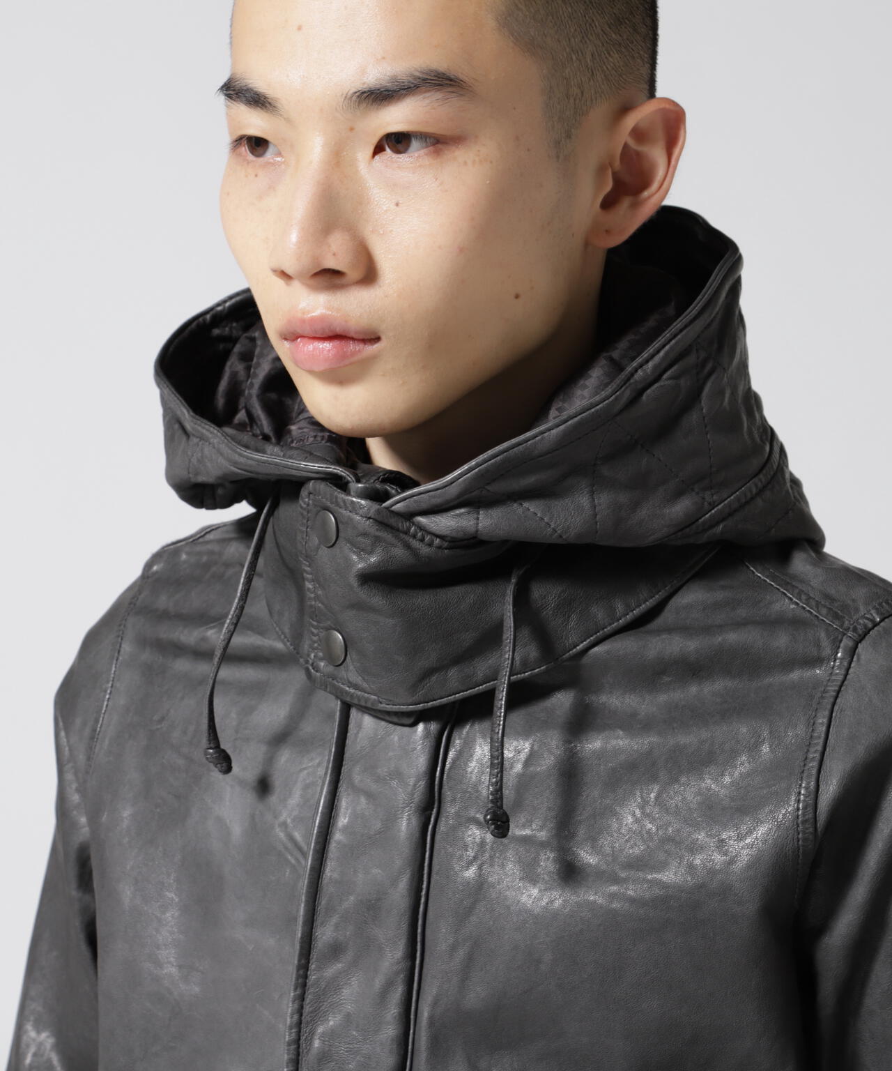 NCB neat caprice brand(エヌシービーニートカプリスブランド) レザーフードジャケット WOMEN'S