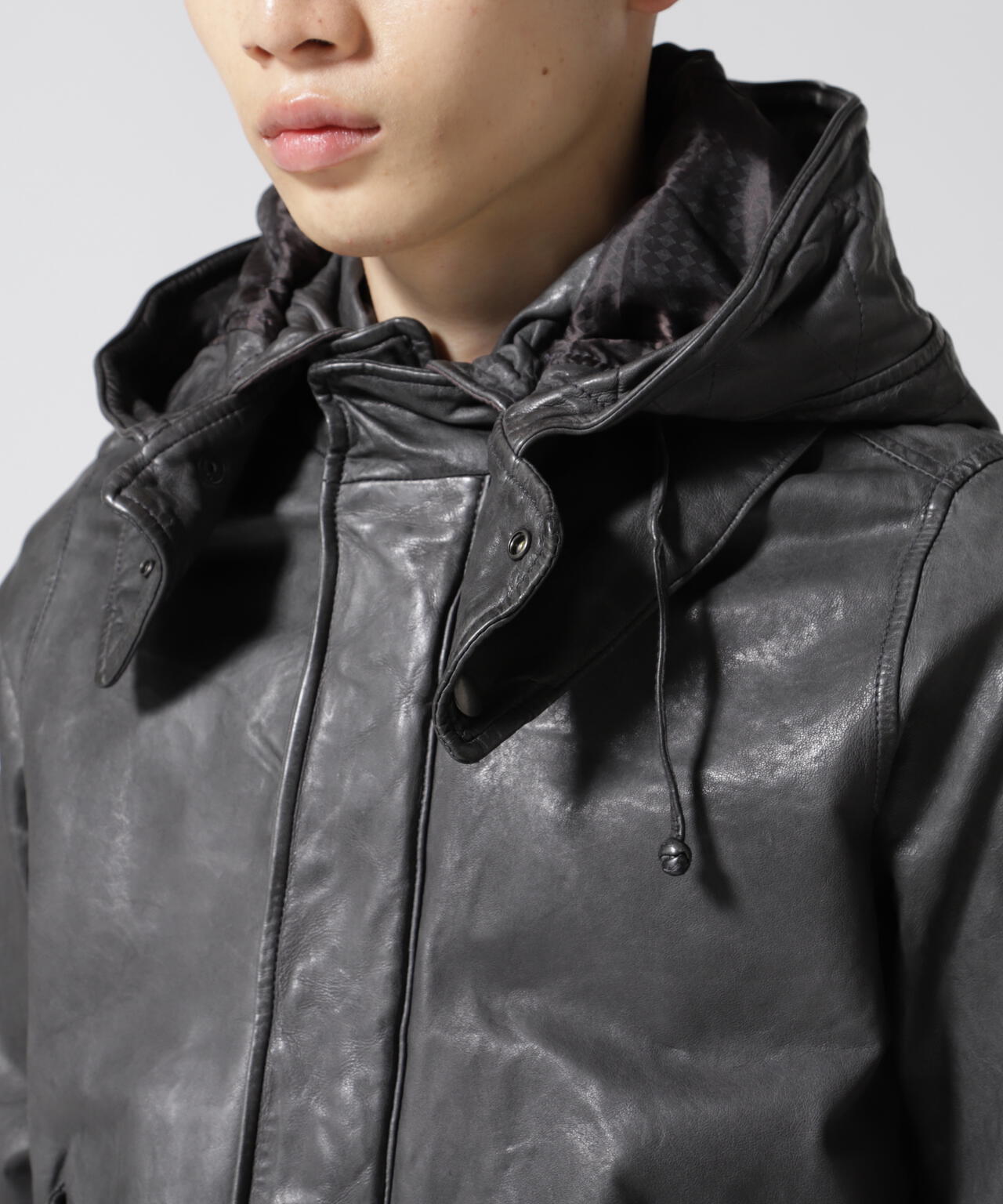 NCB neat caprice brand(エヌシービーニートカプリスブランド) レザーフードジャケット WOMEN'S