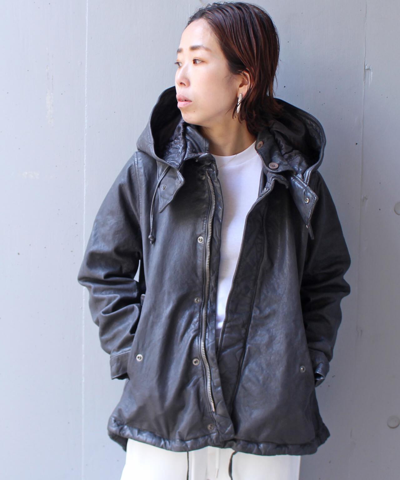 NCB neat caprice brand(エヌシービーニートカプリスブランド) レザーフードジャケット WOMEN'S