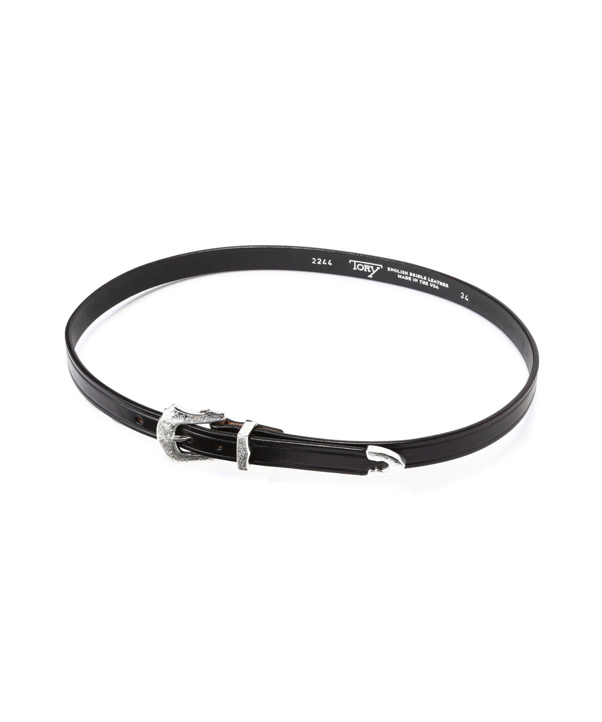 TORY LEATHER(トリーレザー) 3/4 inch 3-Piece Silver Buckle Set Belt