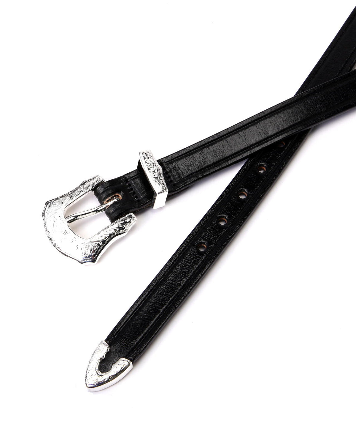 TORY LEATHER/3/4 inch 3-Piece Silver Buckle