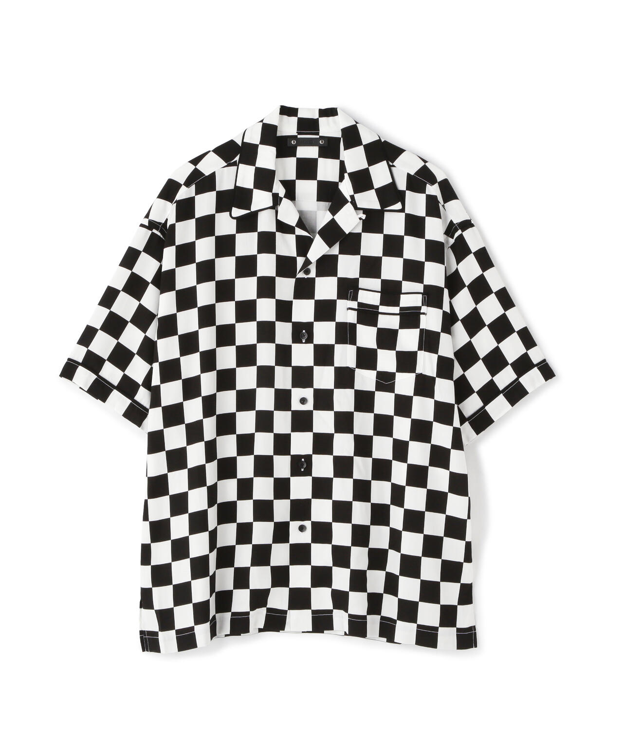 MINEDENIM(マインデニム)CU.Denim Checker flag S/S Open Collar SH