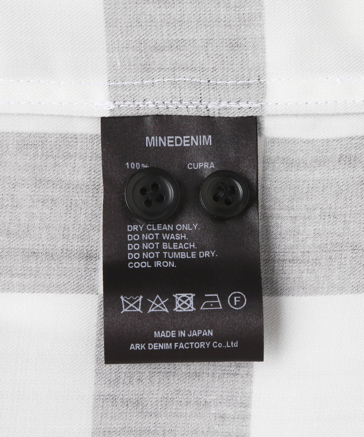 MINEDENIM(マインデニム)CU.Denim Checker flag S/S Open Collar SH