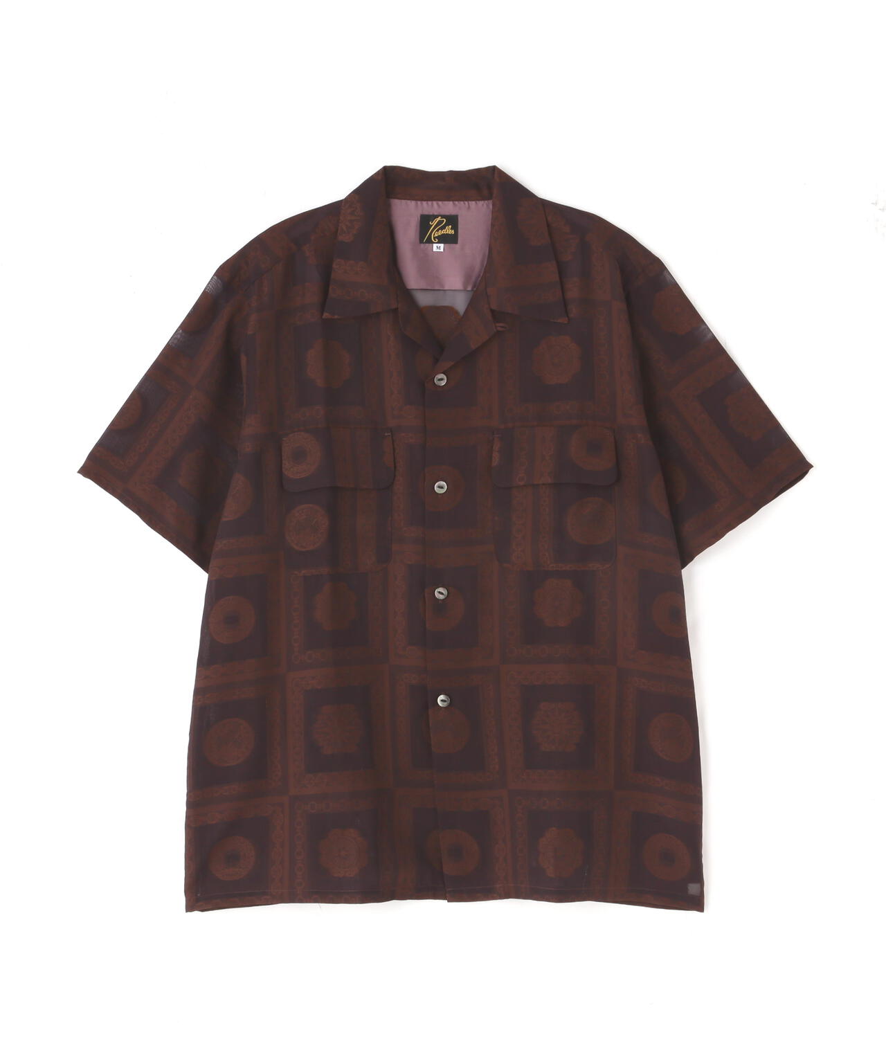 NEEDLES /S/S CLASSIC SHIRT - PE/R CHAIN BORDER JQ.