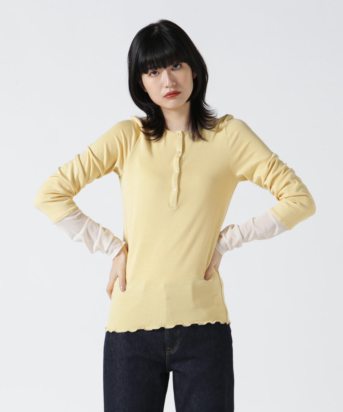 ANTHOM(アントム) 別注2WAYソデチュールロングスリーブTシャツ