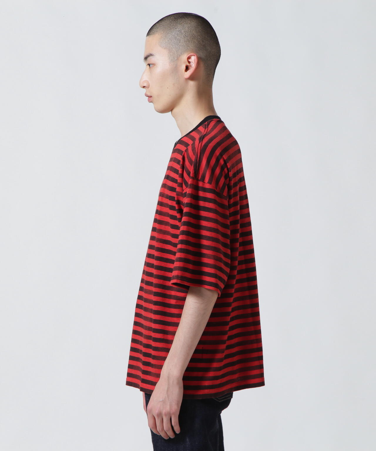 MINEDENIM(マインデニム)Hazy Border Uneven Loose T-SH