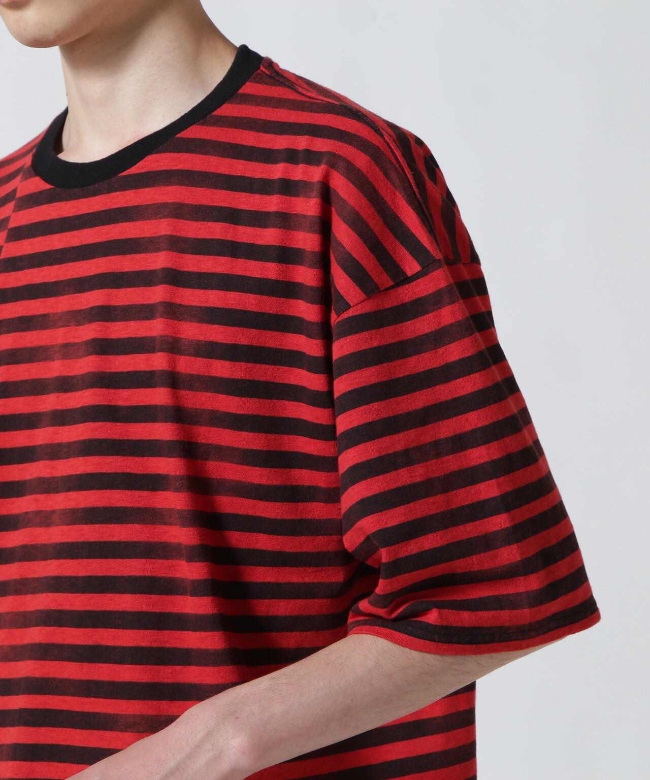 MINEDENIM(マインデニム)Hazy Border Uneven Loose T-SH