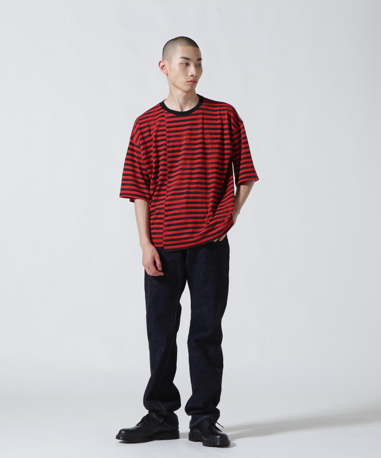 MINEDENIM(マインデニム)Hazy Border Uneven Loose T-SH