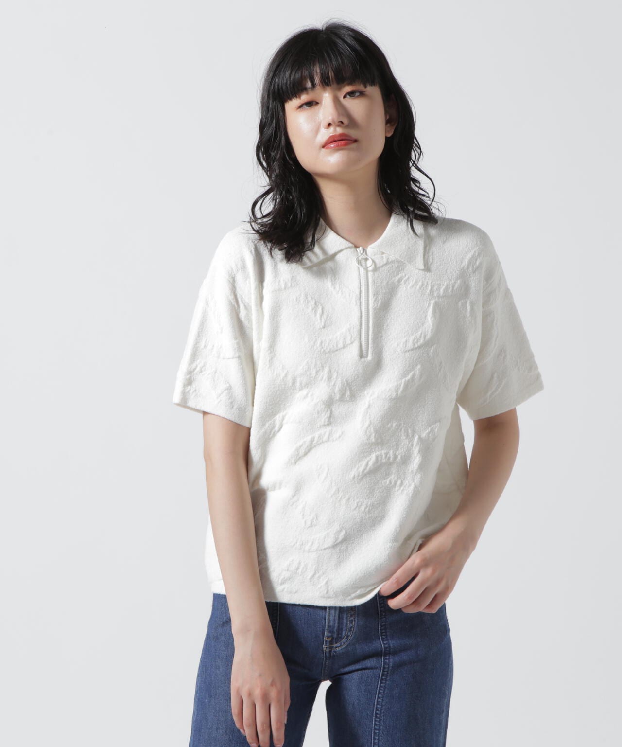 HCAE(エイチシーエーイー) 別注HALF ZIP KNIT SHORT