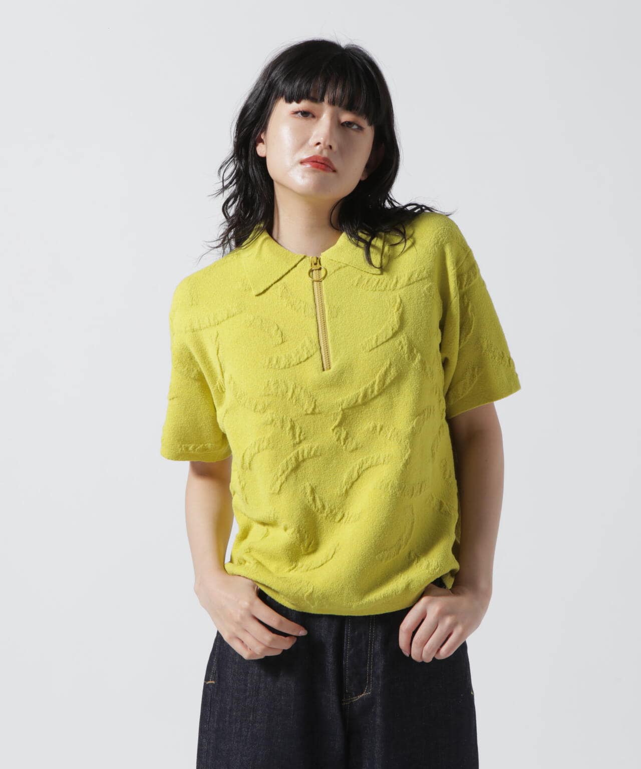 HCAE(エイチシーエーイー) 別注HALF ZIP KNIT SHORT