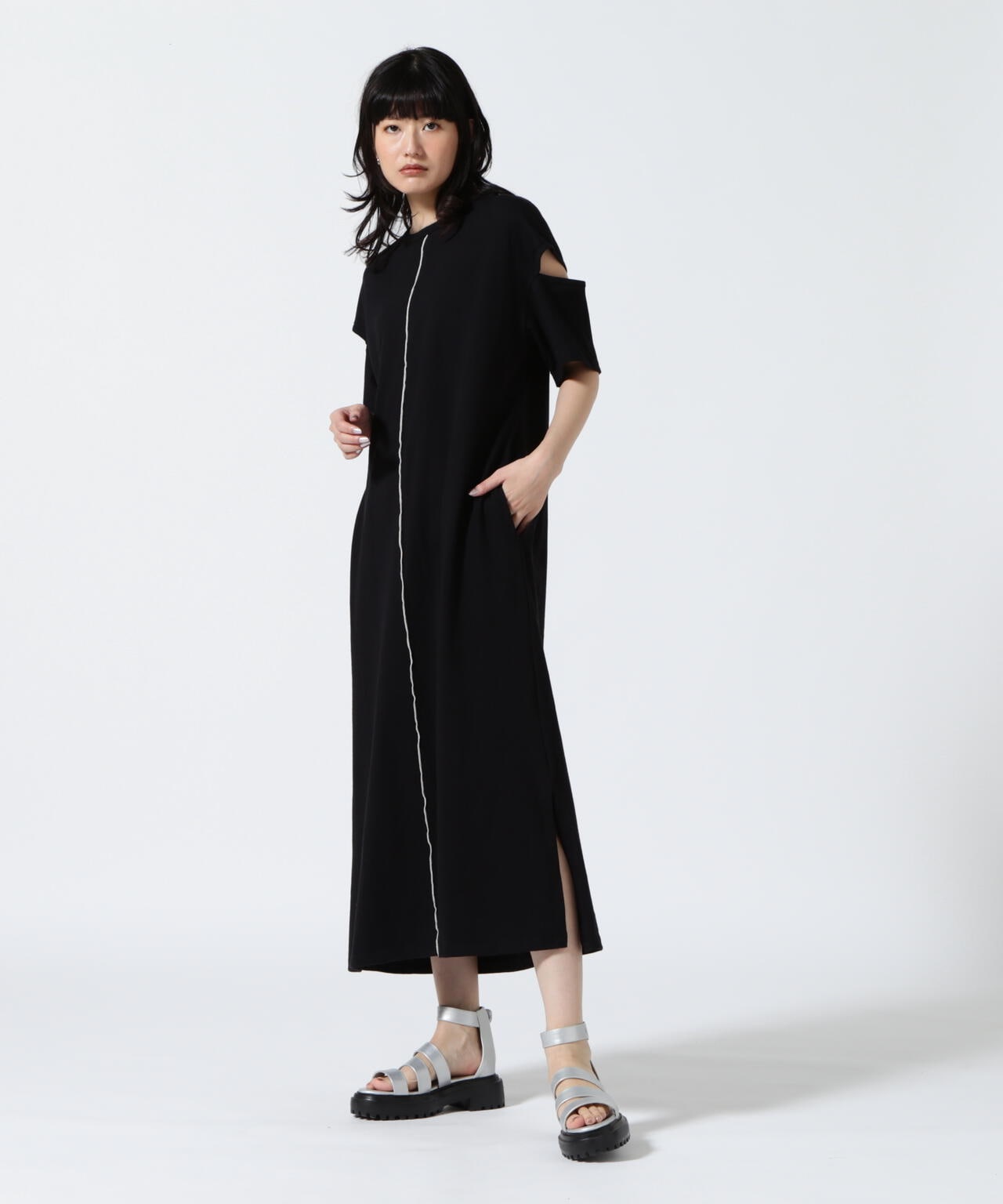 DROIT BELLO(ドロイトベロ) 袖スリットカットソーワンピース