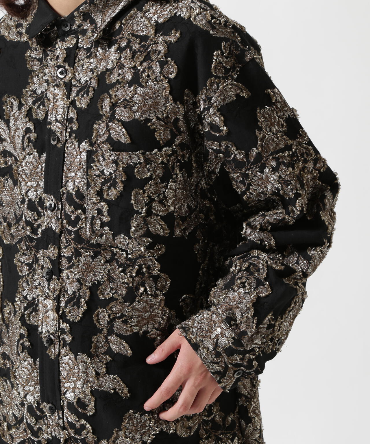 LUSOR(ルーソル)FLOWER CUT JQD SHIRT フラワージャカードシャツ