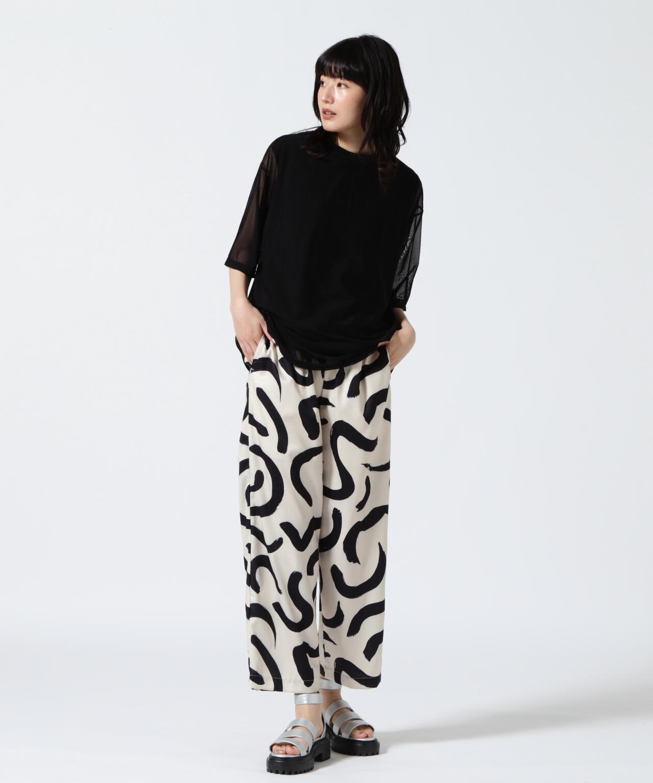 DROIT BELLO (ドロイトベロ) レイヤードシアーTシャツ