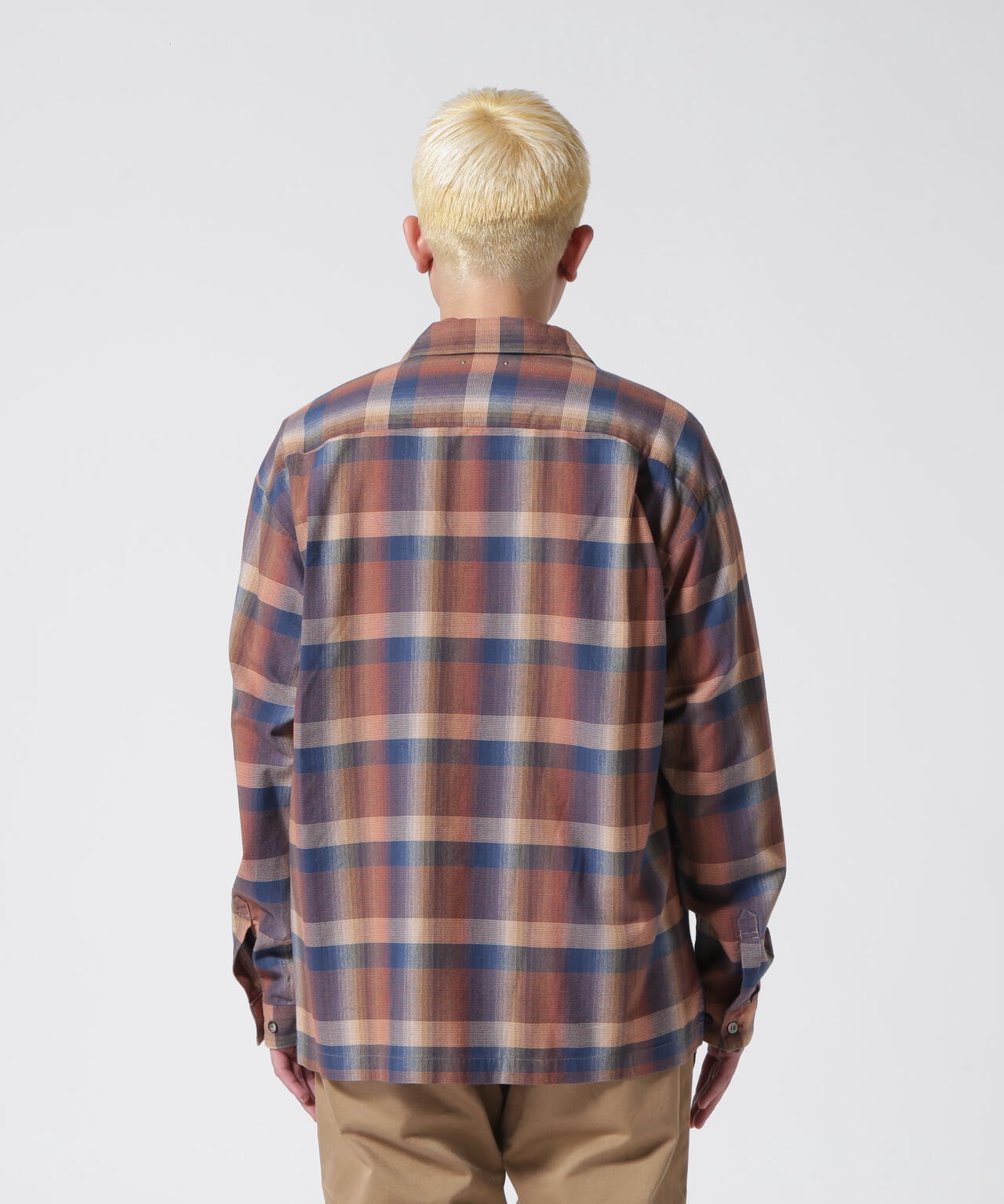 MINEDENIM(マインデニム)TWN Check Open Collar L/S SH