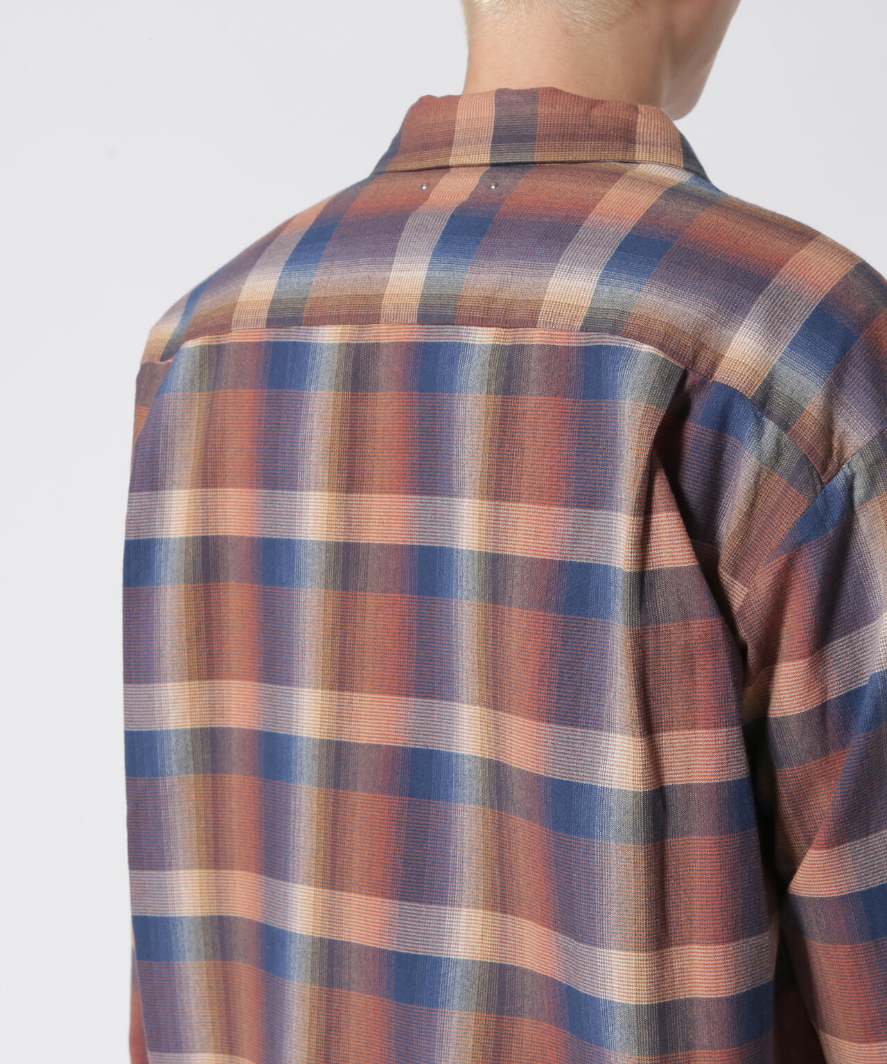 MINEDENIM(マインデニム)TWN Check Open Collar L/S SH