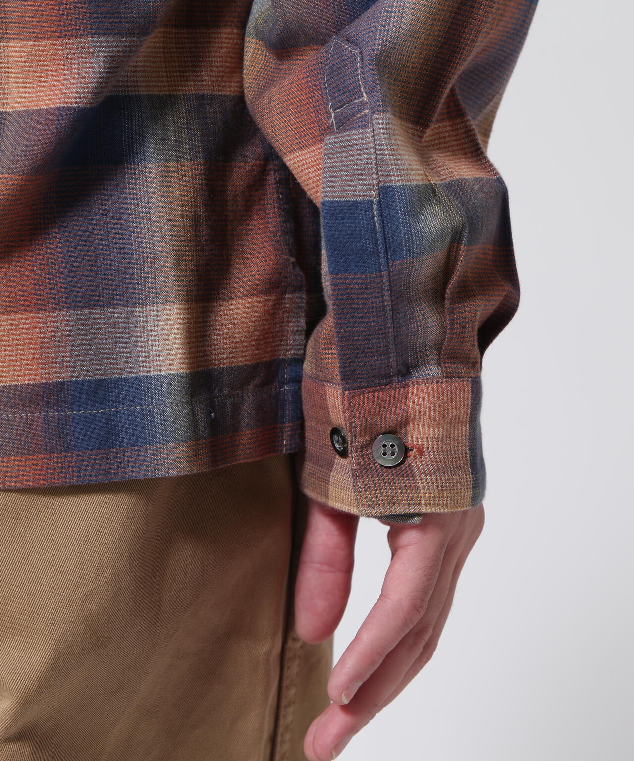 MINEDENIM(マインデニム)TWN Check Open Collar L/S SH