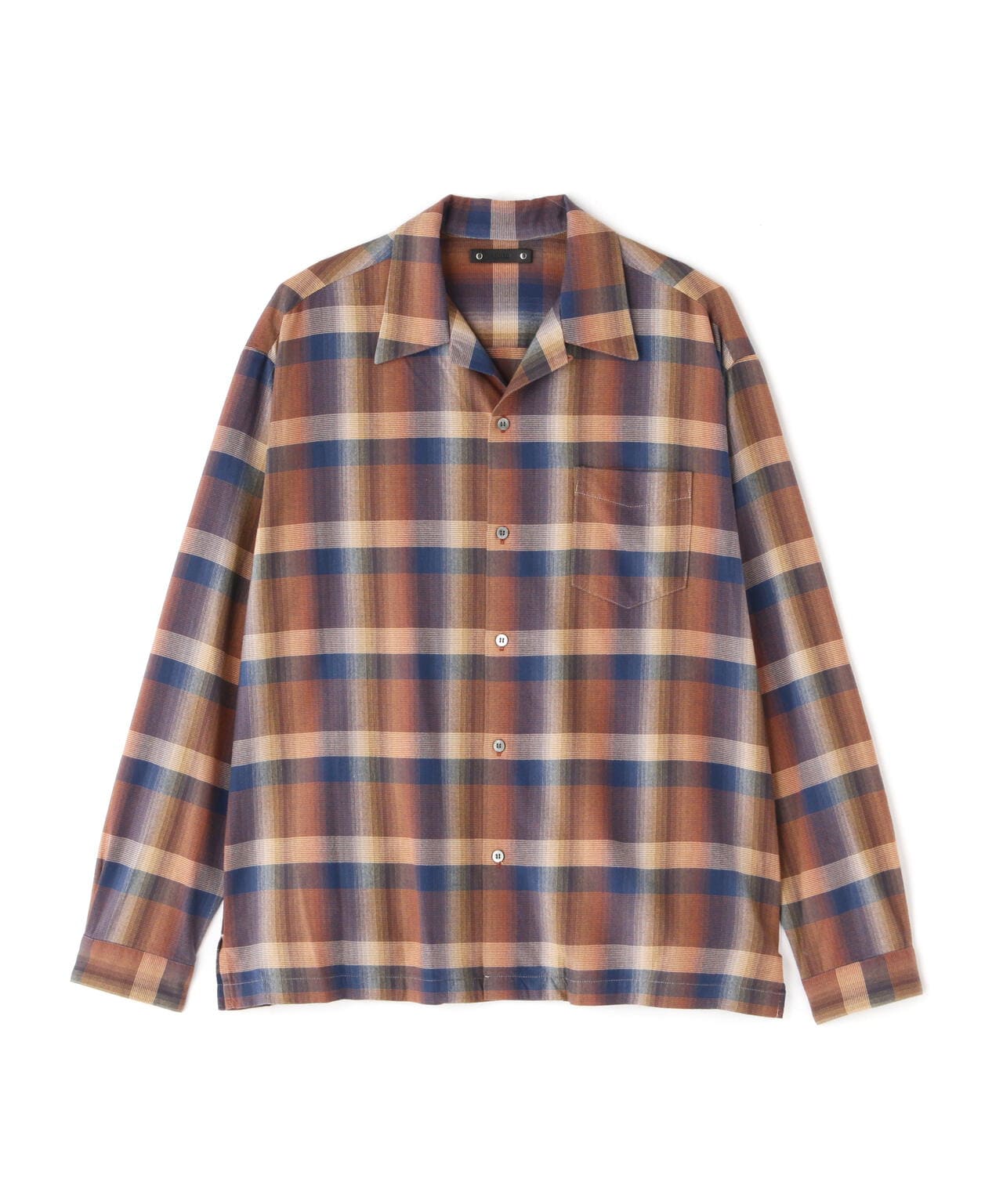 MINEDENIM(マインデニム)TWN Check Open Collar L/S SH