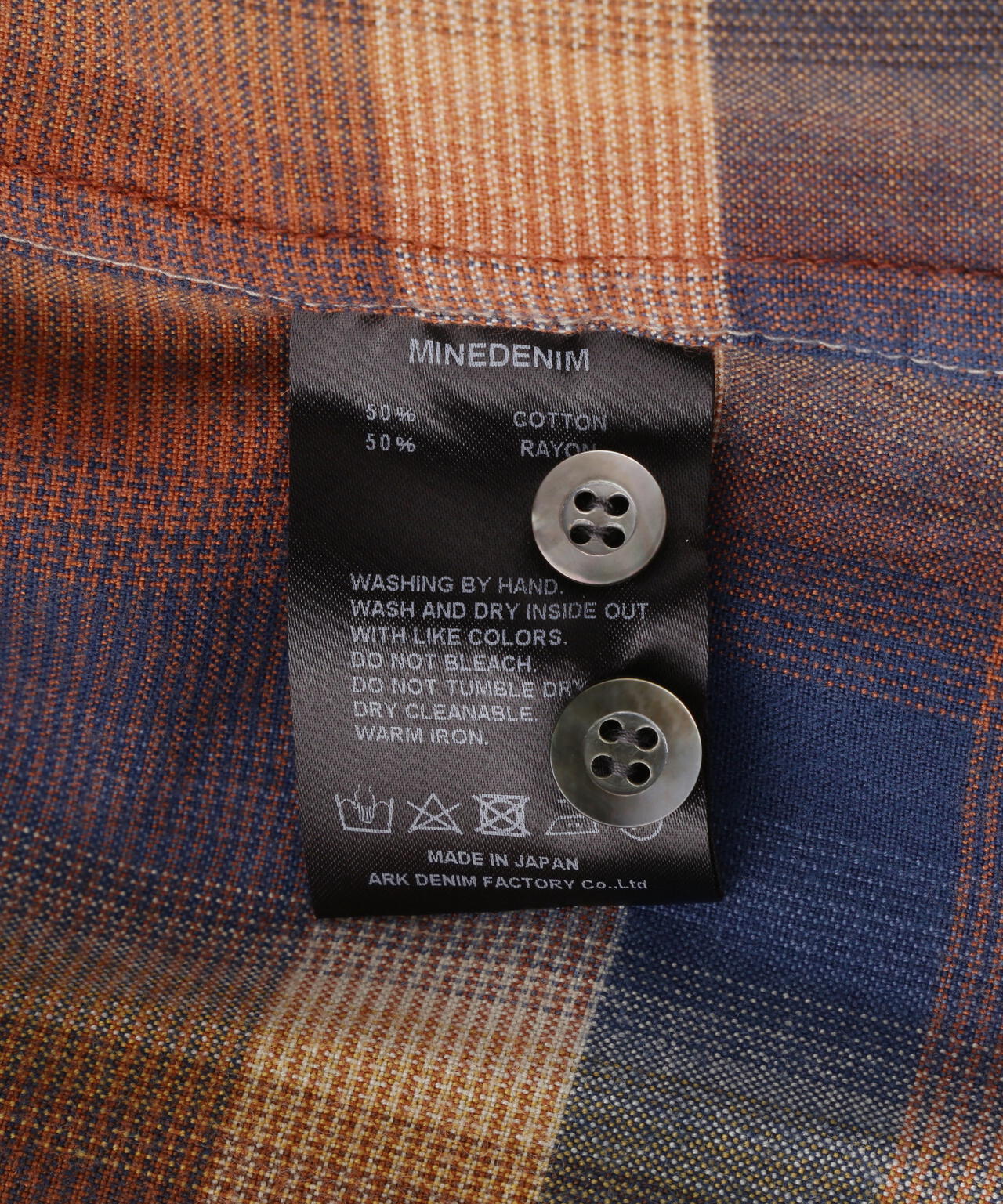 MINEDENIM(マインデニム)TWN Check Open Collar L/S SH