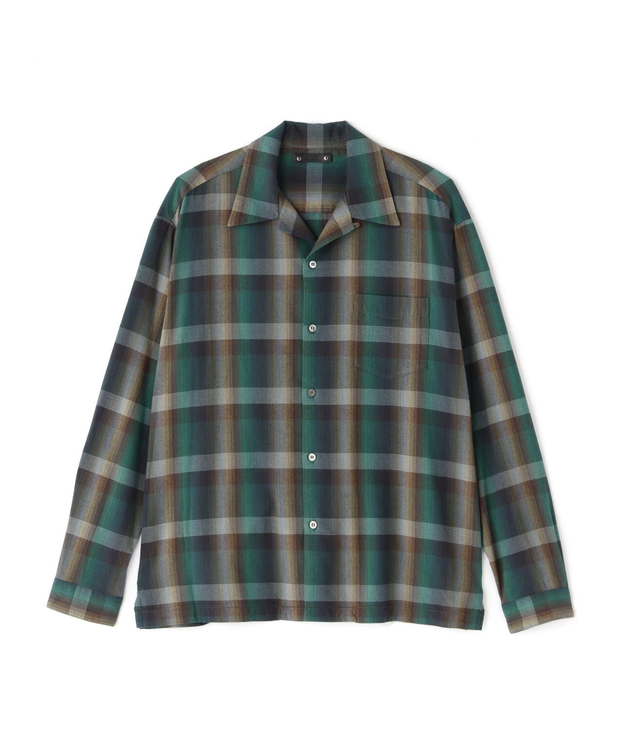 MINEDENIM(マインデニム)TWN Check Open Collar L/S SH