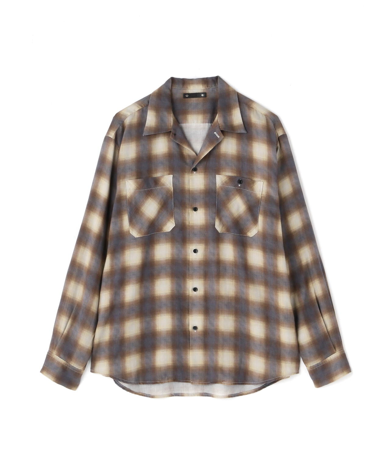 MINEDENIM / Drape Denim Ombre Check Loose Work SH