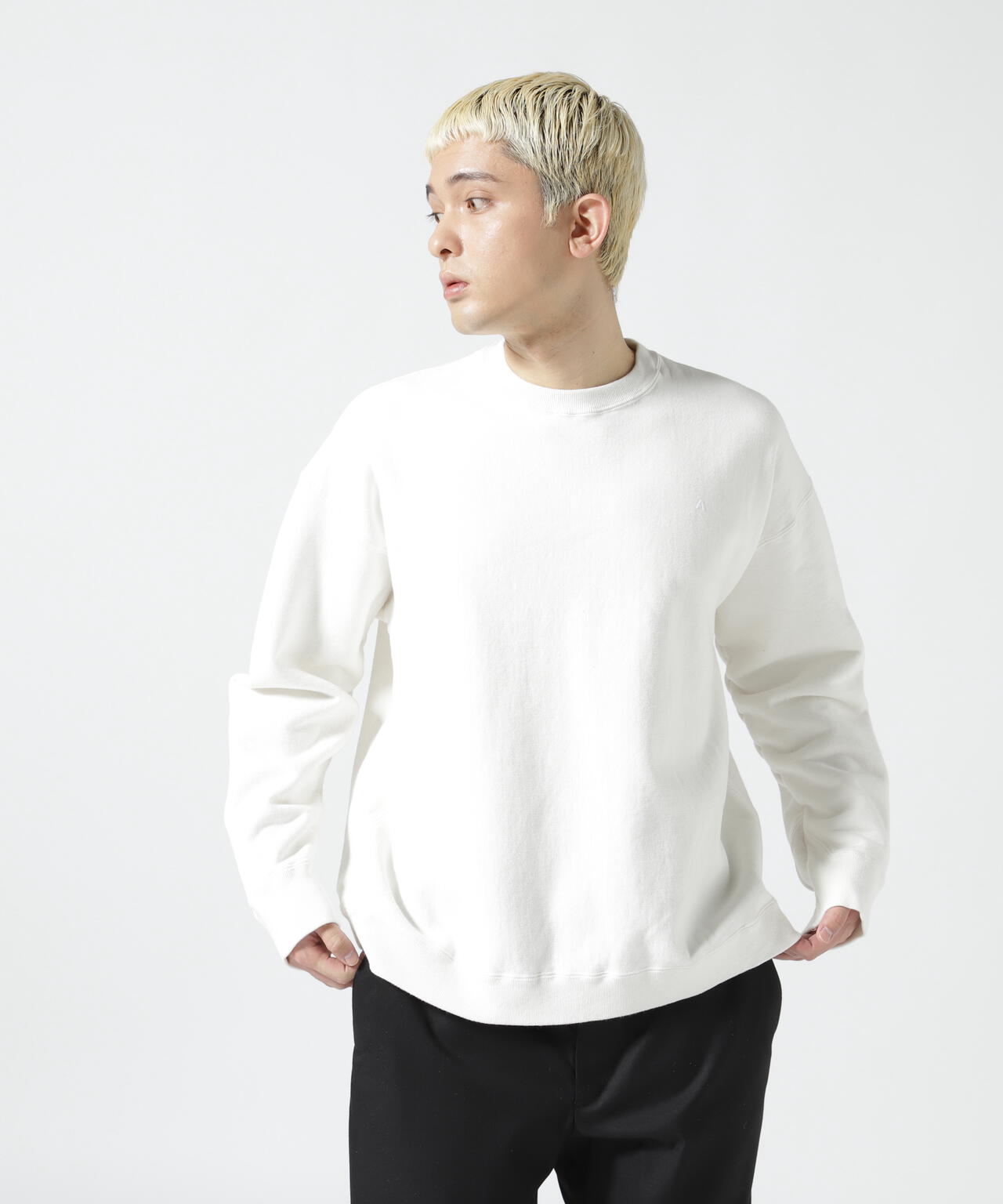 ATON(エイトン)GARMENT DYE | OVERSIZED SWEAT SHIRT ガーメントダイ オーバーサイズスウェットシャツ