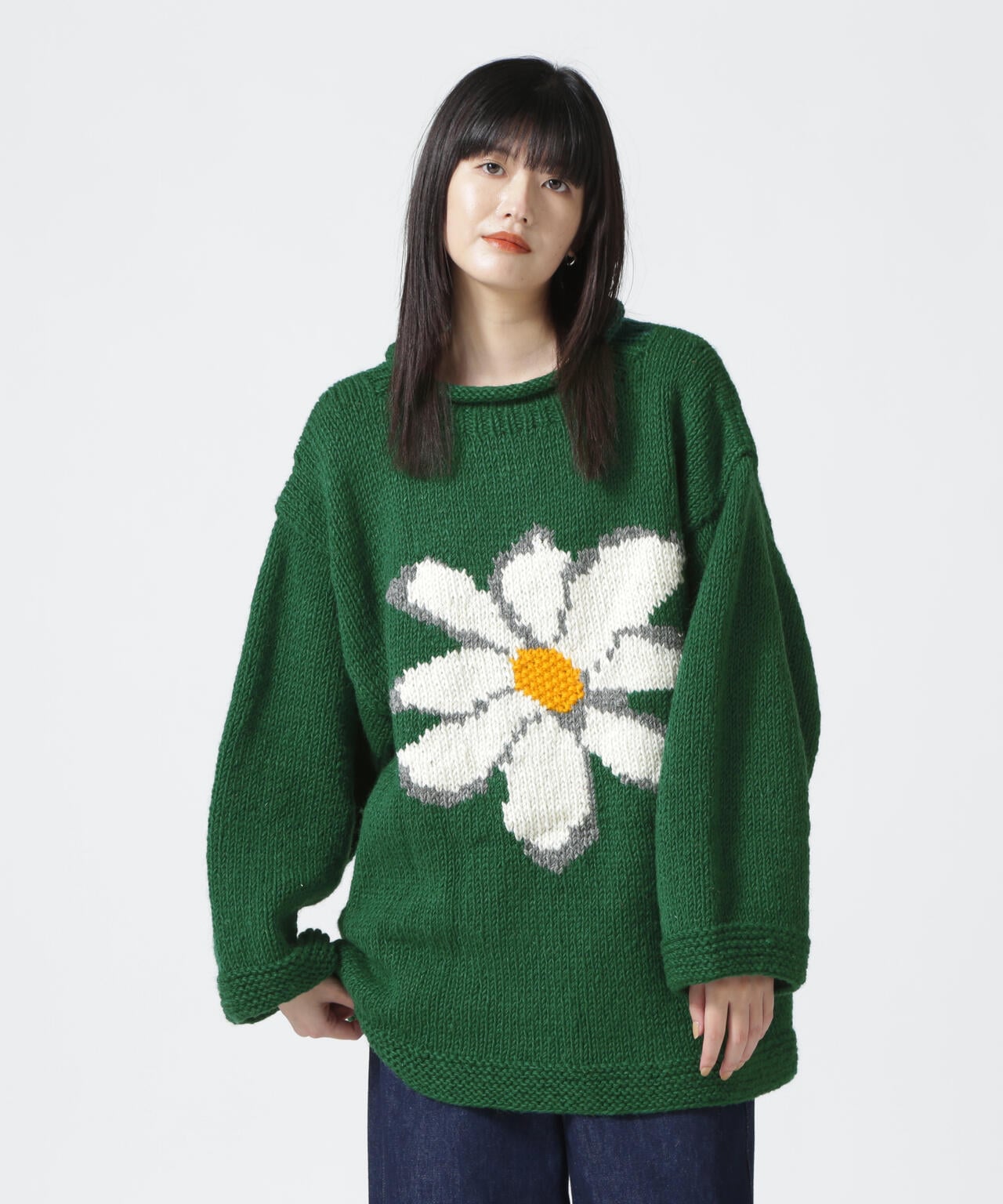 MacMahon Knitting Mills/マクマホンニッティングミルズ Roll Neck Knit-Flower