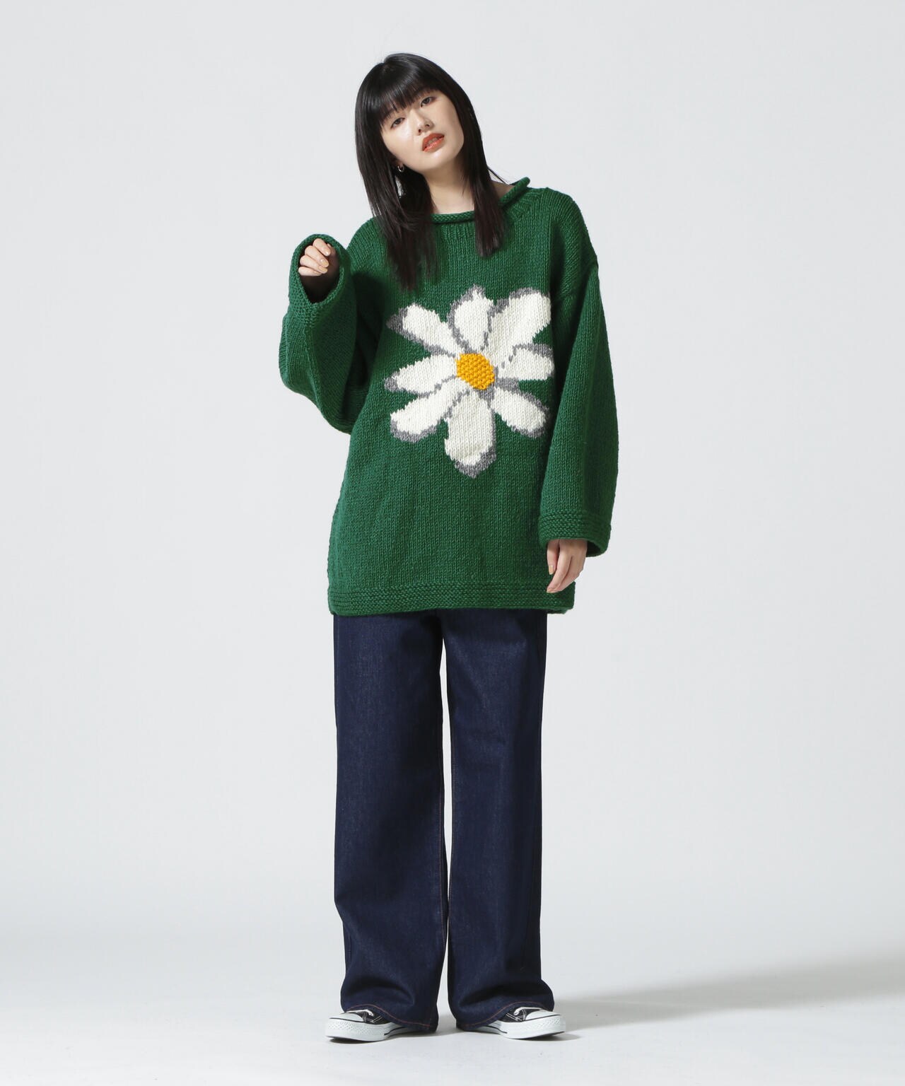 MacMahon Knitting Mills/マクマホンニッティングミルズ Roll Neck Knit-Flower