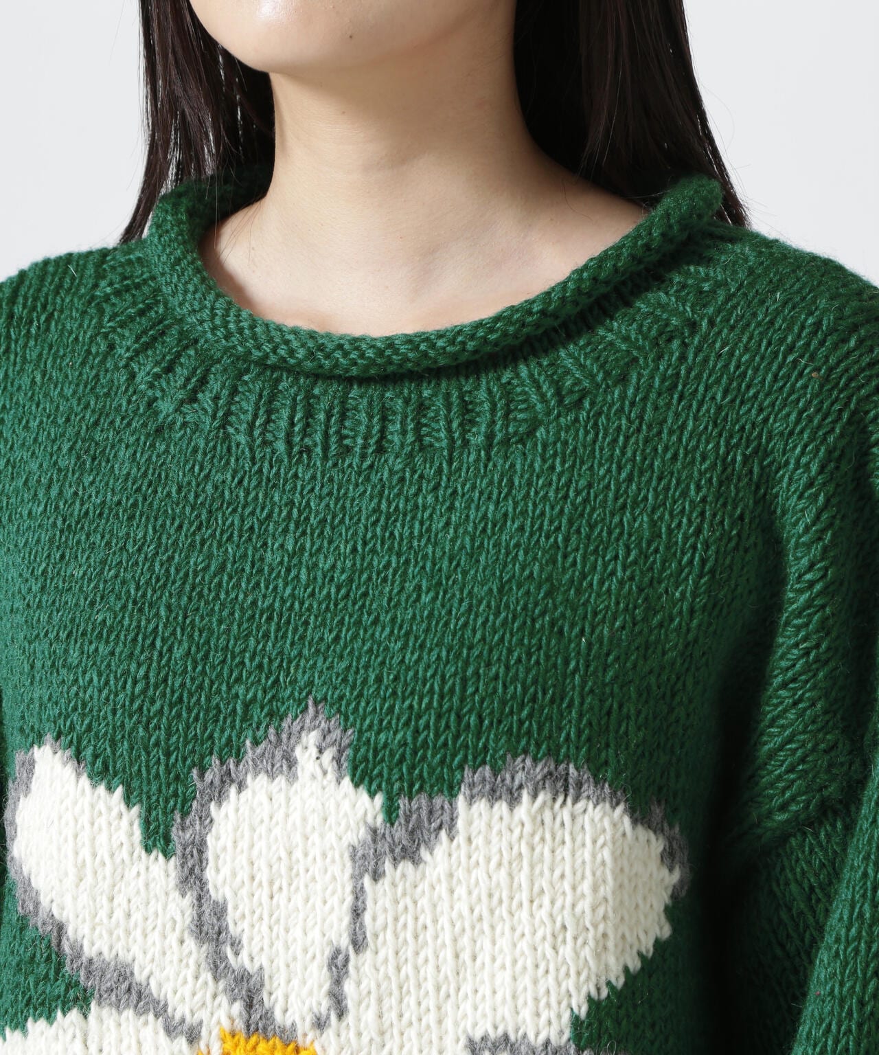 MacMahon Knitting Mills/マクマホンニッティングミルズ Roll Neck Knit-Flower