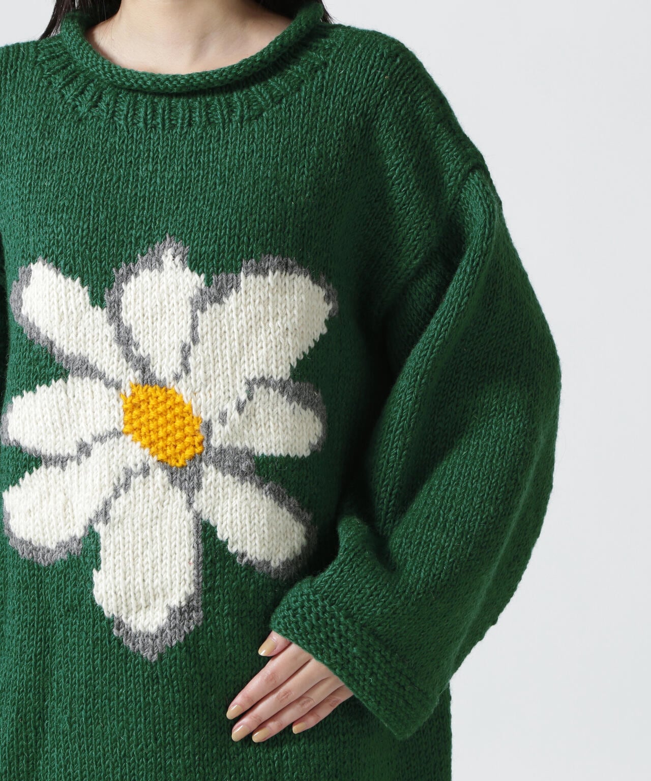MacMahon Knitting Mills/マクマホンニッティングミルズ Roll Neck Knit-Flower