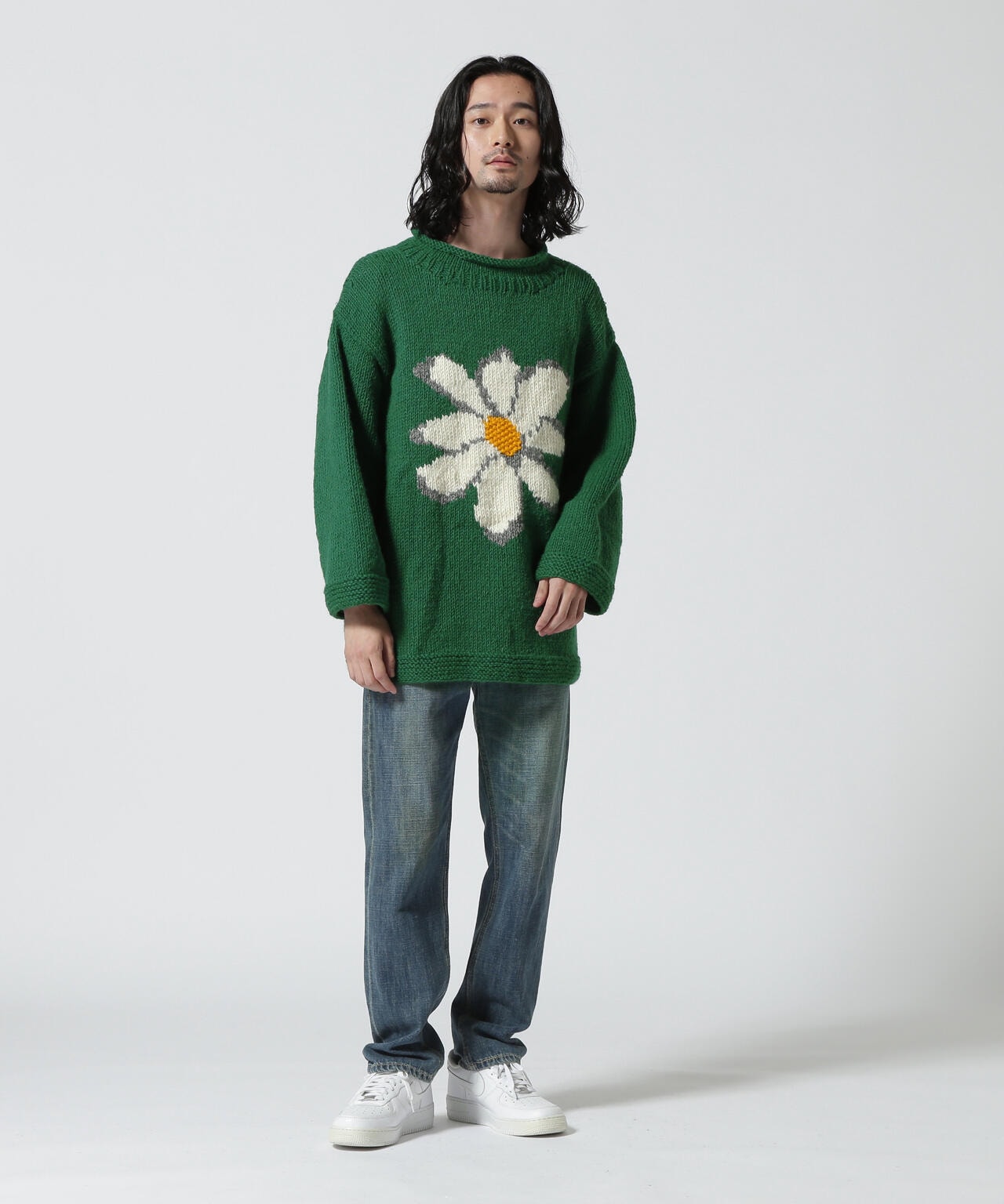 MacMahon Knitting Mills/マクマホンニッティングミルズ Roll Neck Knit-Flower