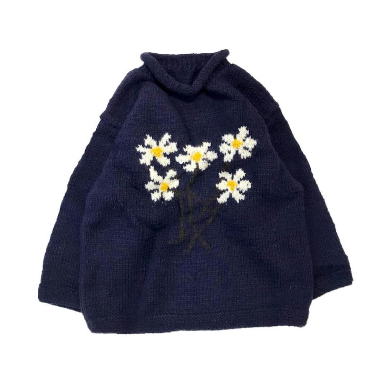 MacMahon Knitting Mills / Roll Neck Knit-5 Flower