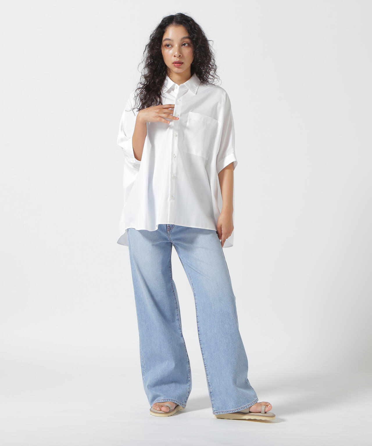 upper hights(アッパーハイツ)THE MILLY/300D374/ドルマンショートスリーブシャツ