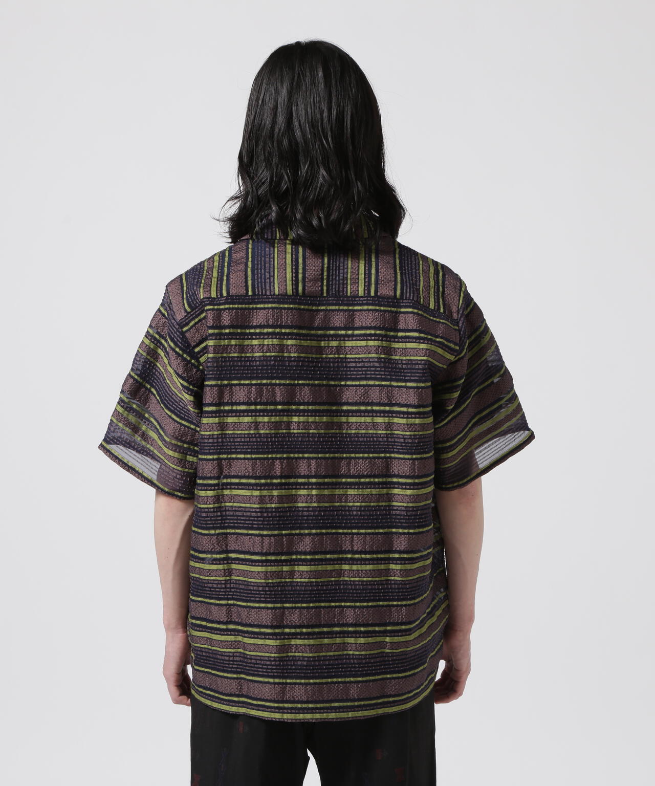 NEEDLES(ニードルズ)S/S ONE-UP SHIRT - PE/CU/N/C/R CHIFFON STRIPE JQ.