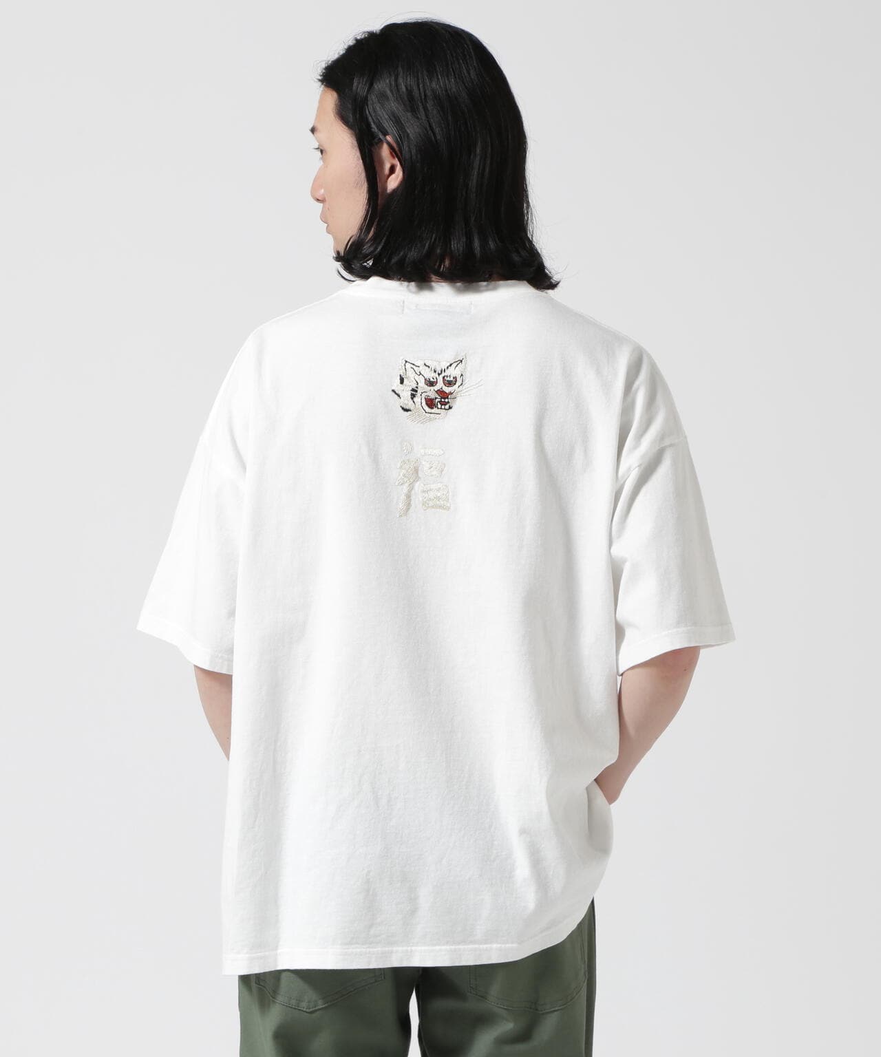 REMI RELIEF(レミレリーフ) 別注LW加工20/-天竺BIGサイズT(刺繍:福)