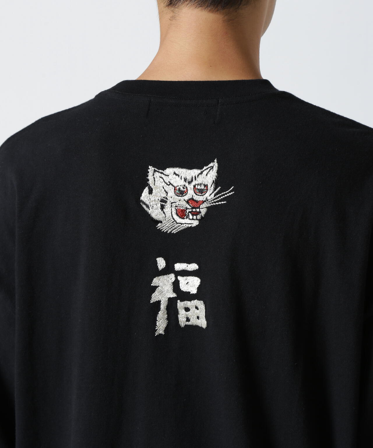 REMI RELIEF(レミレリーフ) 別注LW加工20/-天竺BIGサイズロンT(刺繍:福)