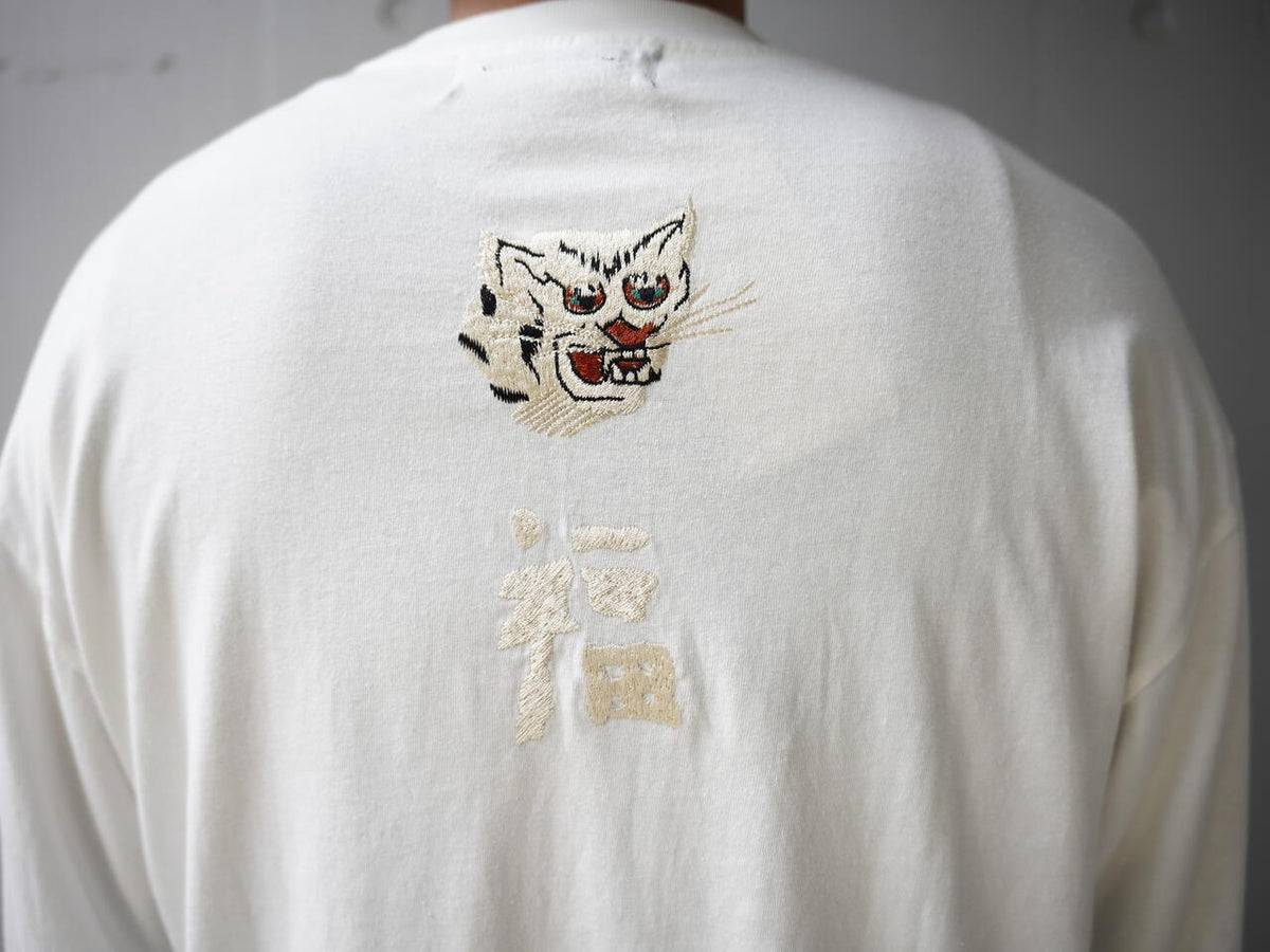 REMI RELIEF(レミレリーフ) 別注LW加工20/-天竺BIGサイズロンT(刺繍:福)