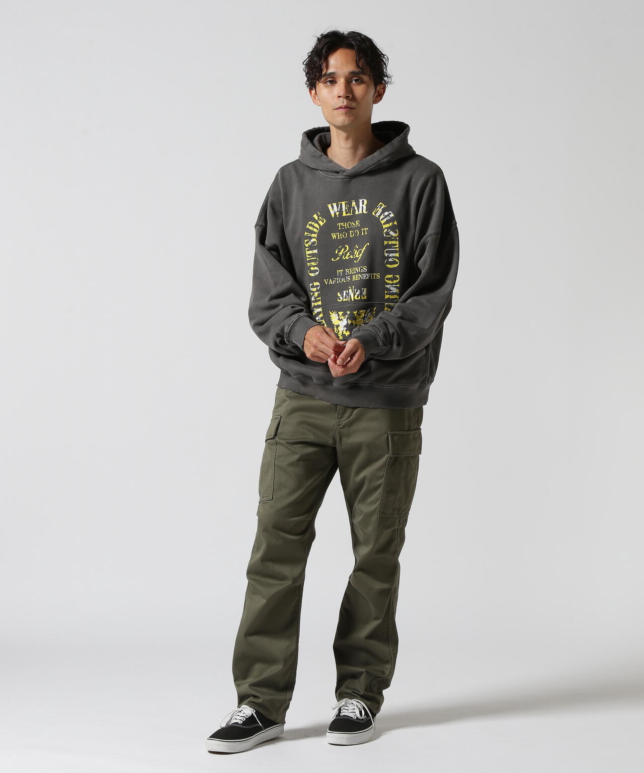 LUSOR(ルーソル)PIGMENT SWEAT HOODIE EMBLEM